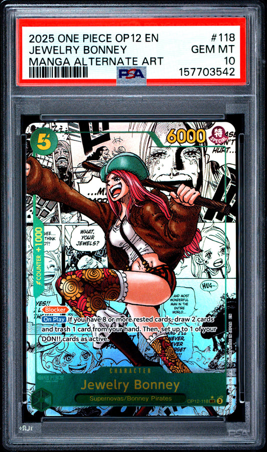 PSA 10 2025 JEWELRY BONNEY 118 ONE PIECE OP12-LEGACY OF THE MASTER