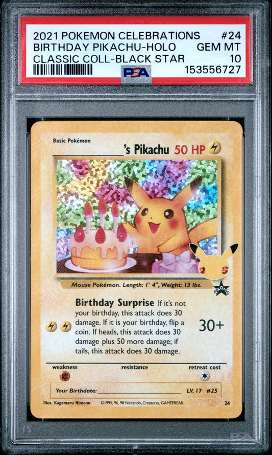 PSA 10 2021 BIRTHDAY PIKACHU HOLO 24 CELEBRATIONS CLASSIC COLLECTION