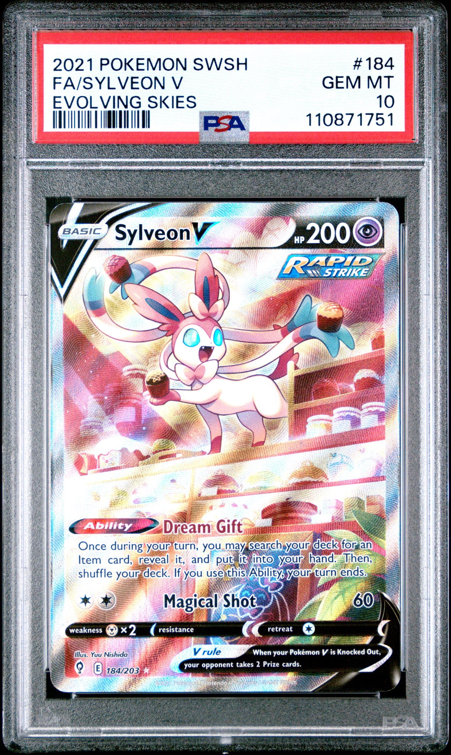 PSA 10 2021 SYLVEON V 184/203 EVOLVING SKIES