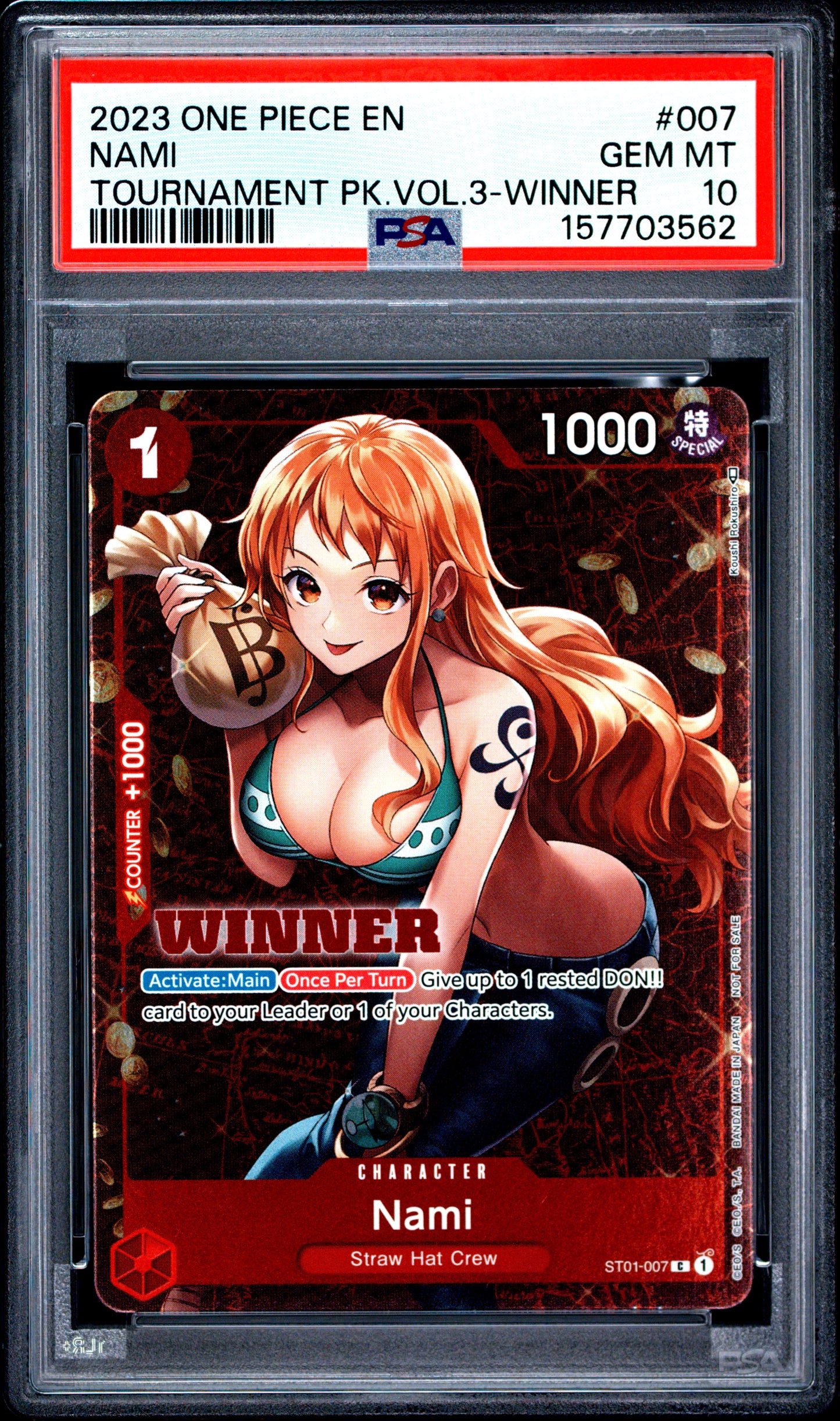 PSA 10 2023 NAMI 007 ONE PIECE PROMO
