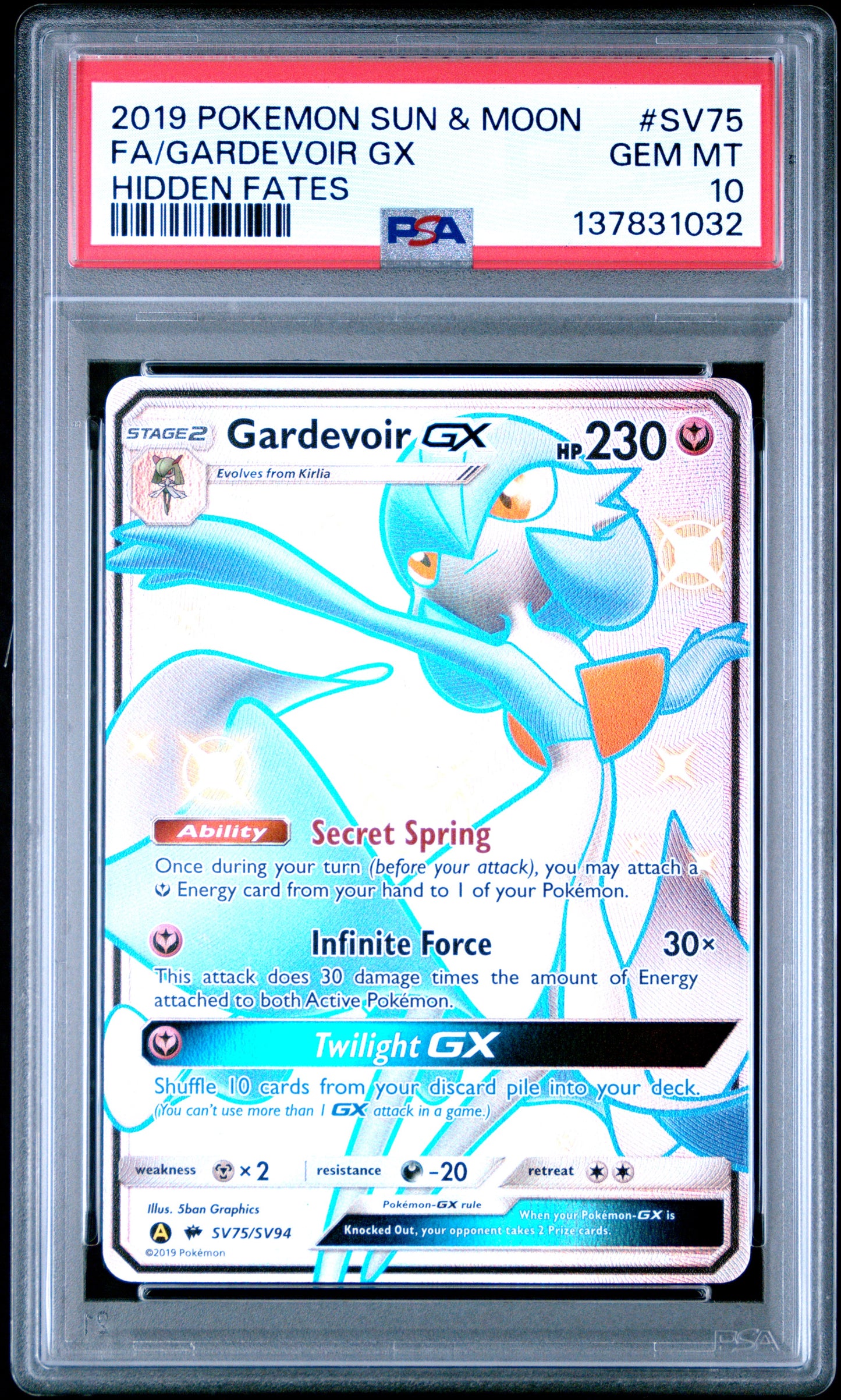 PSA 10 2019 GARDEVOIR GX SV75 HIDDEN FATES