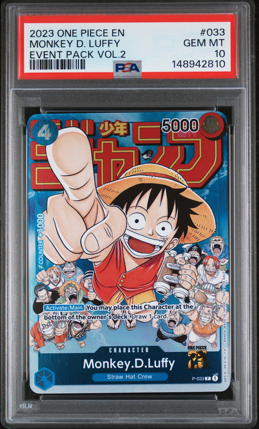 PSA 10 2023 MONKEY D. LUFFY 033 ONE PIECE PROMOS
