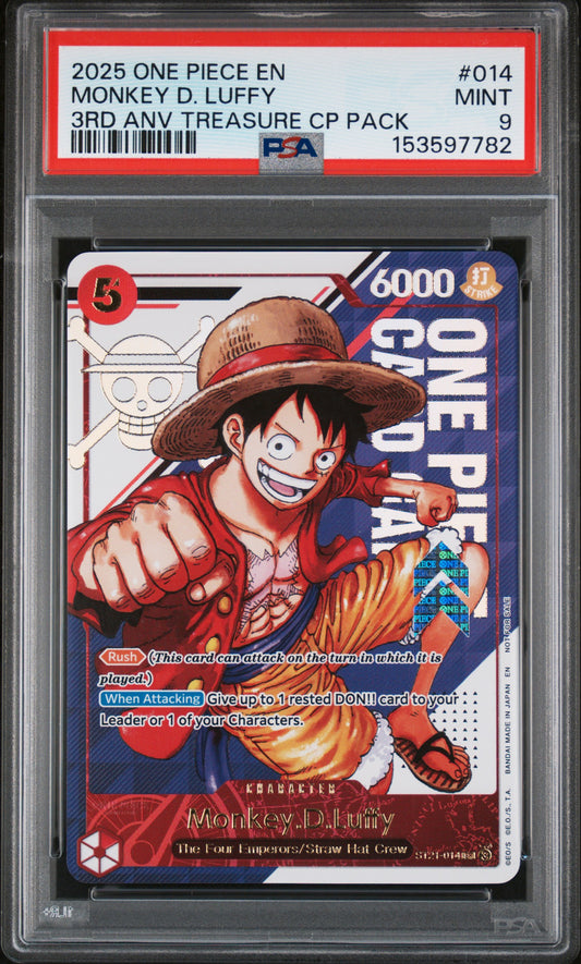 PSA 9 2025 MONKEY D. LUFFY 014