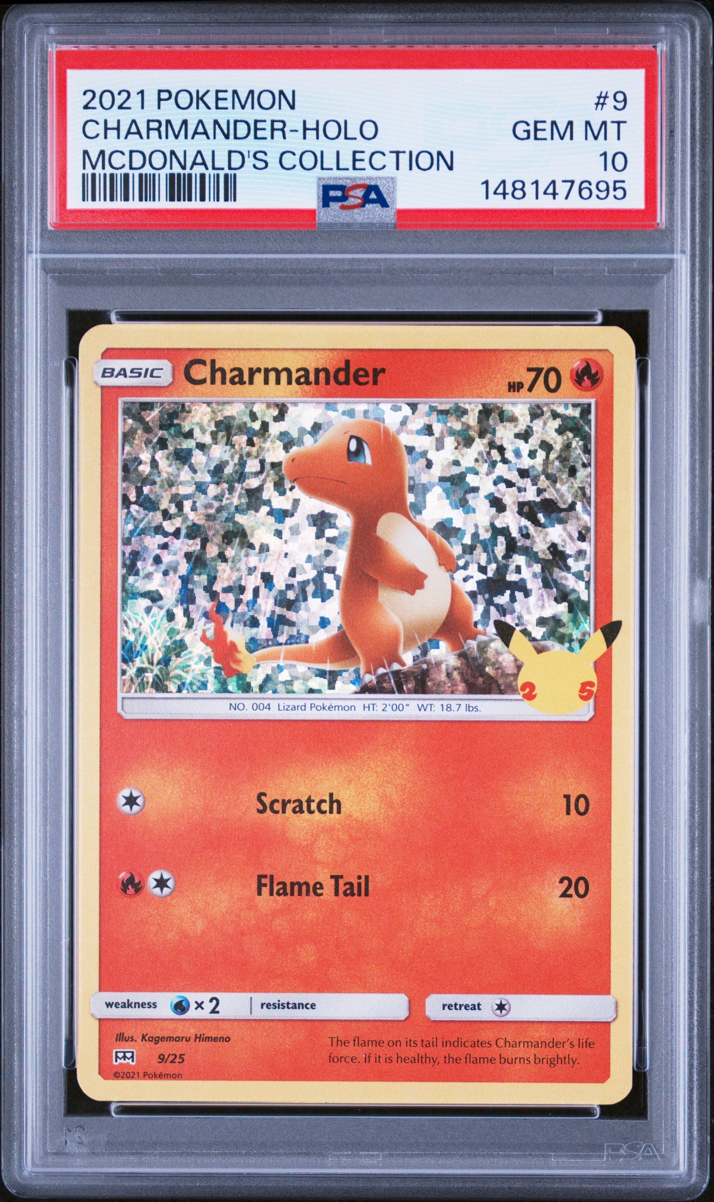 PSA 10 2021 CHARMANDER HOLO 9 MCDONALD'S COLLECTION