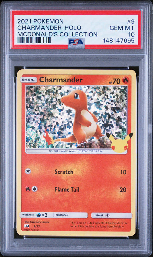 PSA 10 2021 CHARMANDER HOLO 9 MCDONALD'S COLLECTION