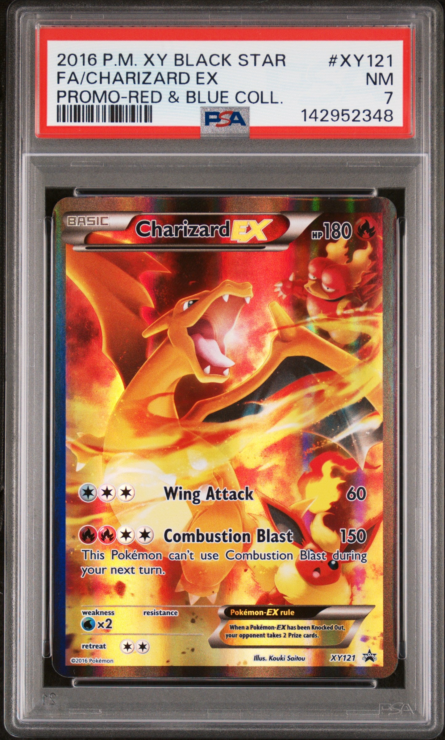 PSA 7 2016 CHARIZARD EX XY121 BLACK STAR PROMO