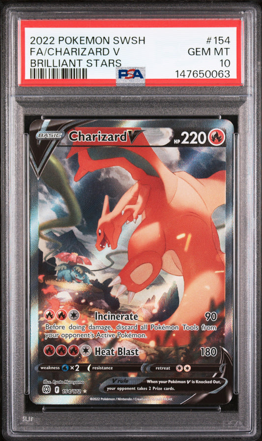 PSA 10 2022 CHARIZARD V 154 BRILLIANT STARS