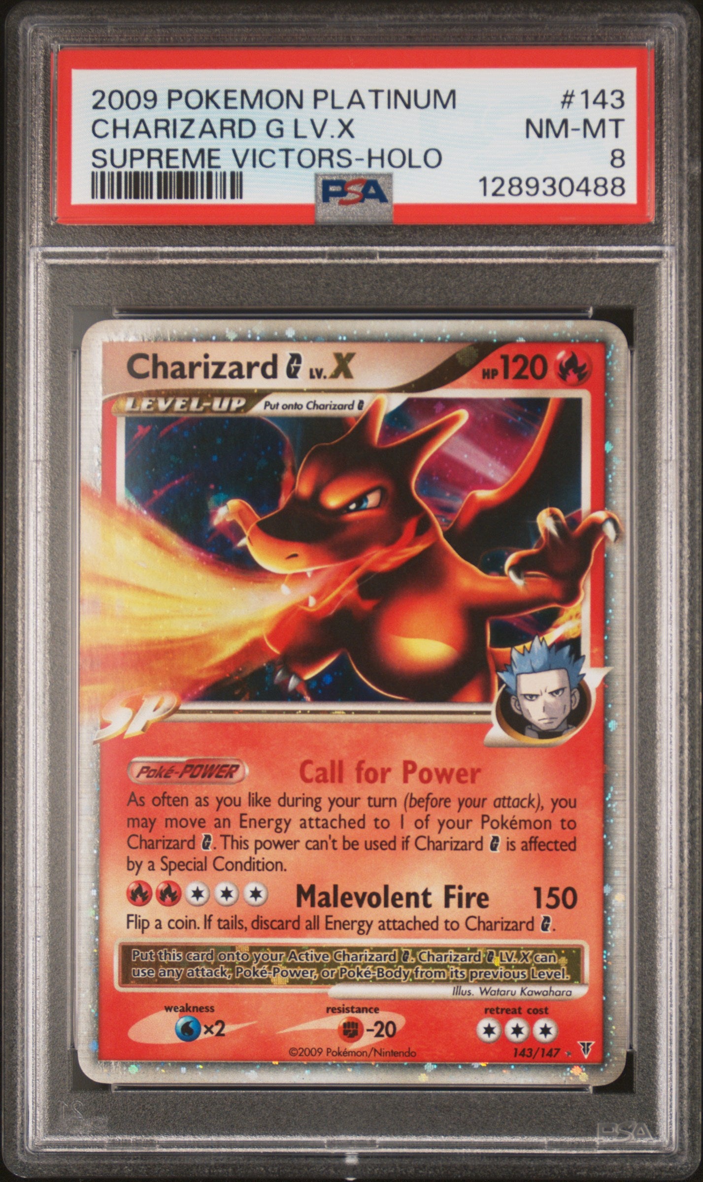 PSA 8 2009 CHARIZARD G LV.X HOLO 143 SUPREME VICTORS