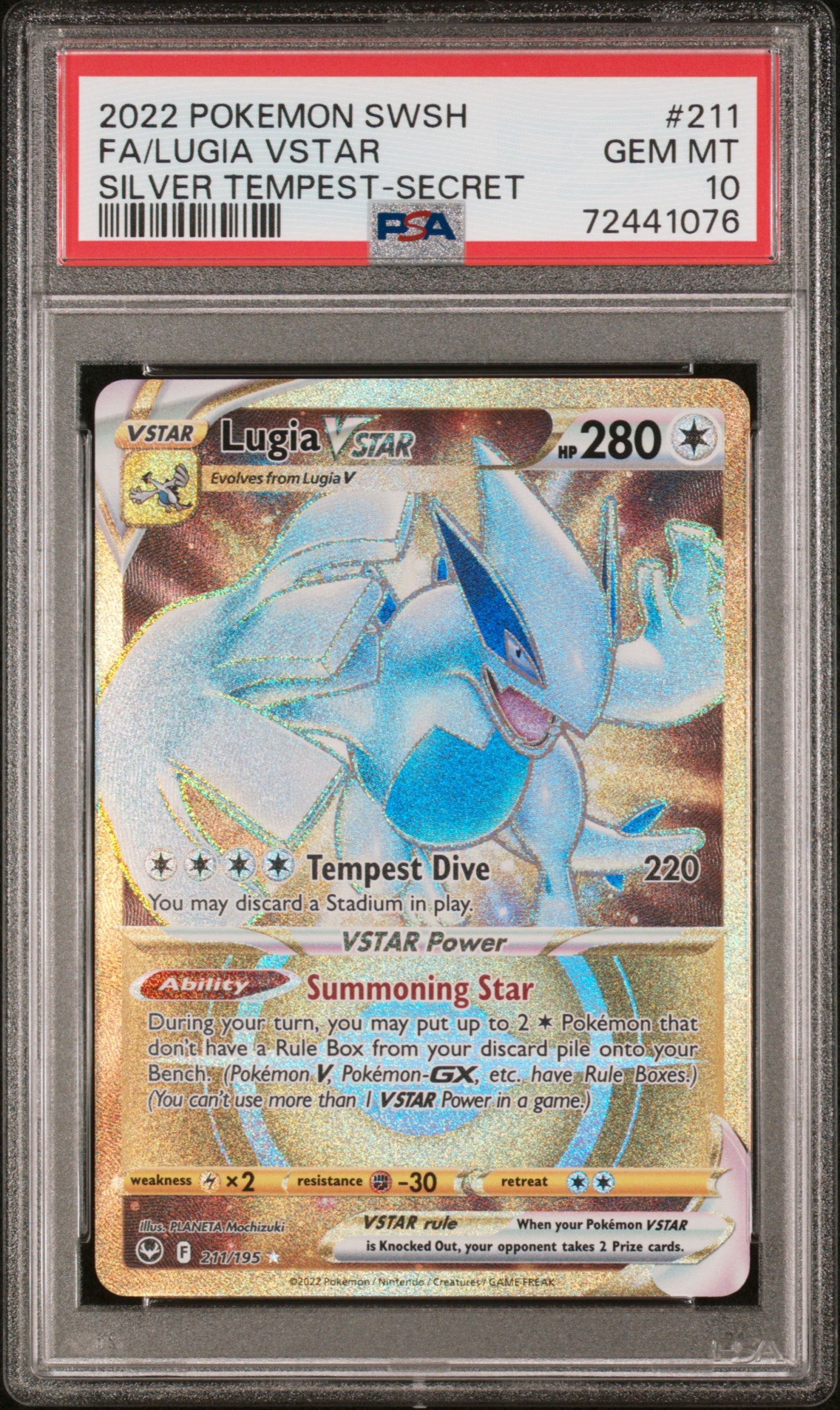 PSA 10 2022 LUGIA VSTAR 211 SILVER TEMPEST