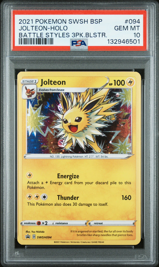 PSA 10 2021 JOLTEON HOLO 094 SWSH BLACK STAR PROMO