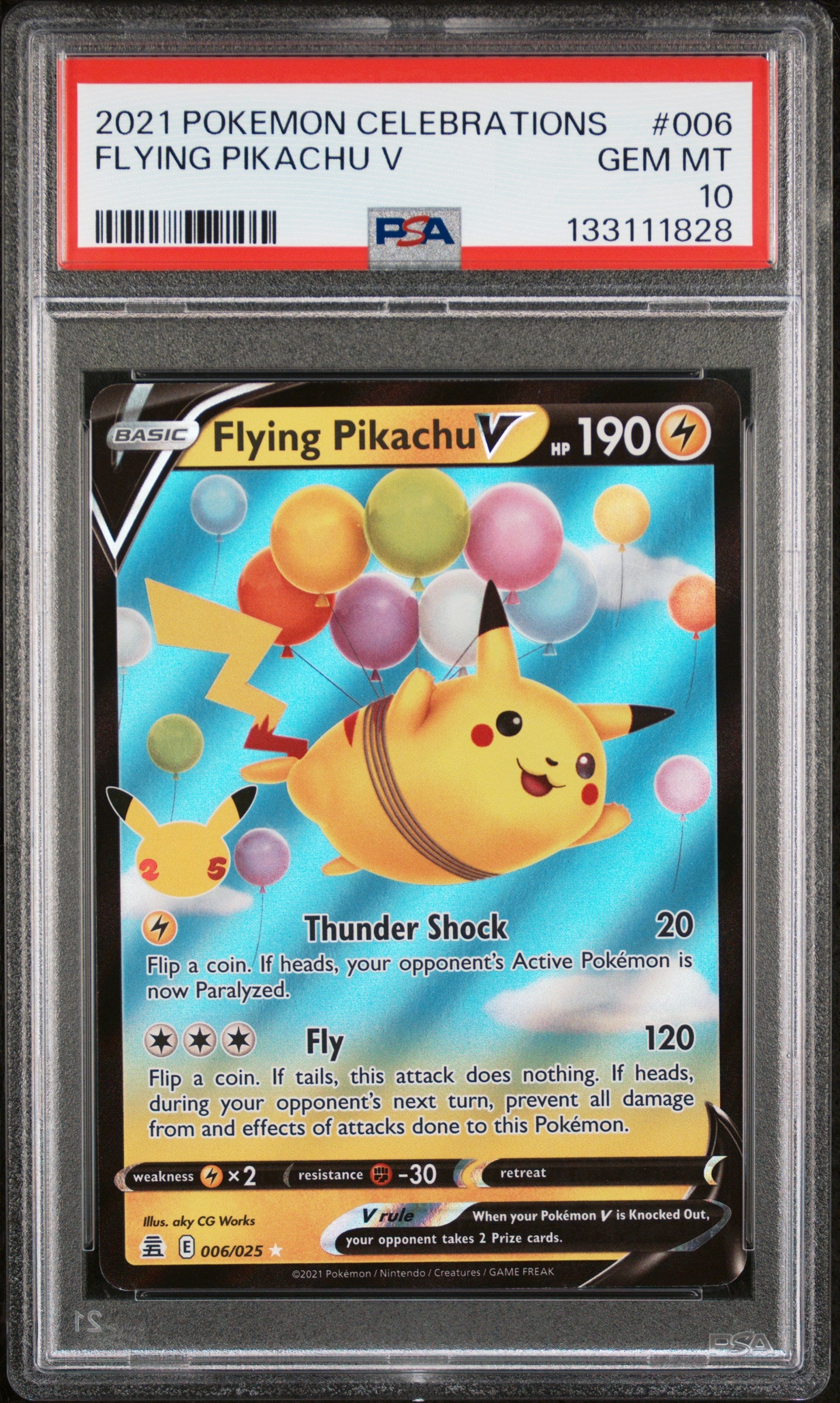 PSA 10 2021 FLYING PIKACHU V 006 CELEBRATIONS