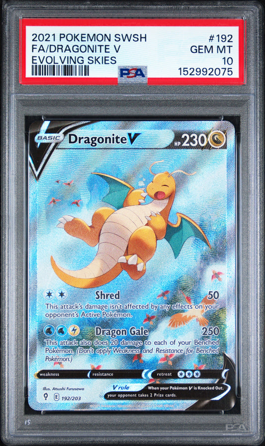 PSA 10 2021 DRAGONITE V 192/203 EVOLVING SKIES