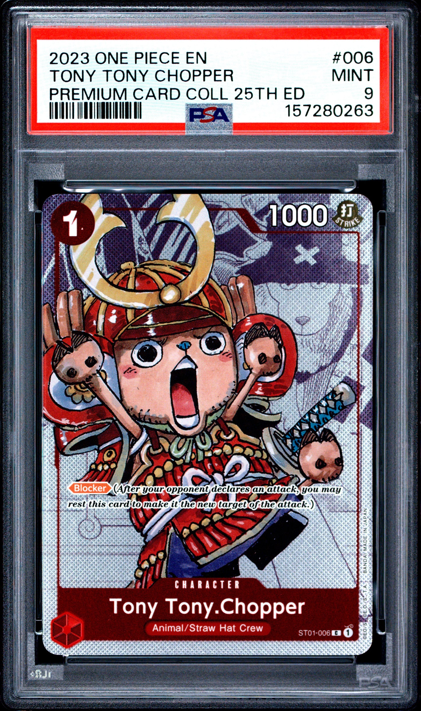 PSA 9 2023 TONY TONY CHOPPER 006 ONE PIECE PREMIUM CARD COLLECTION 25TH EDITION