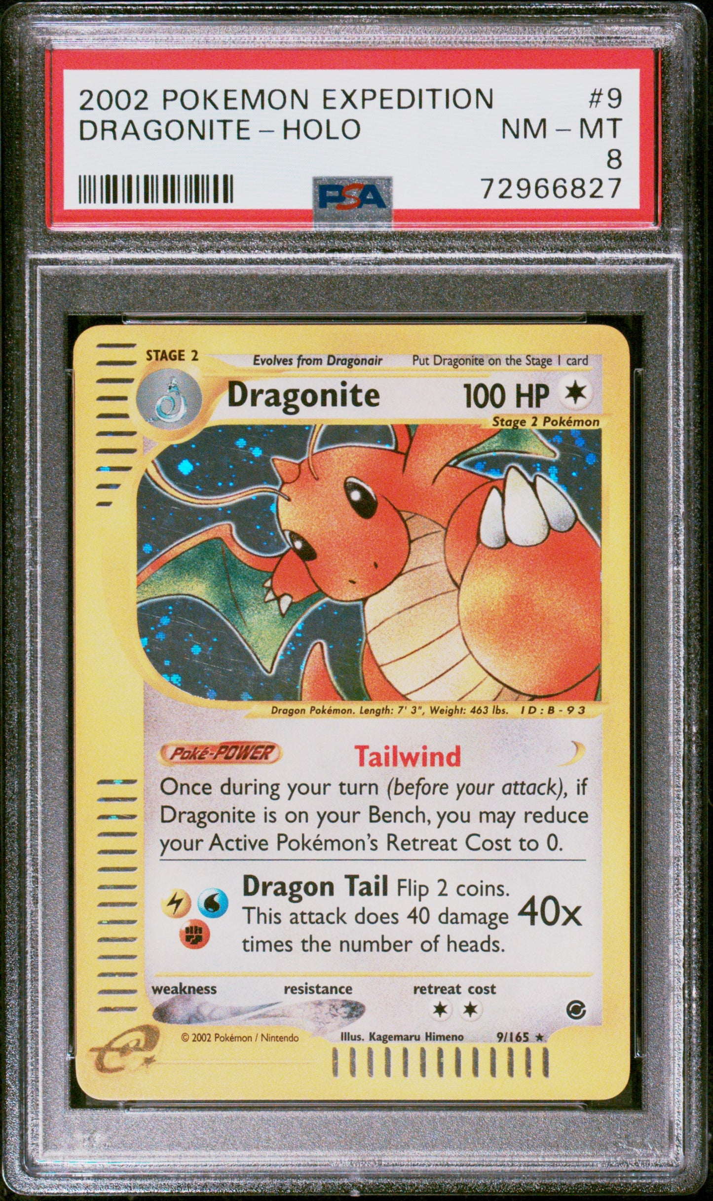 PSA 8 2002 DRAGONITE HOLO 9 EXPEDITION