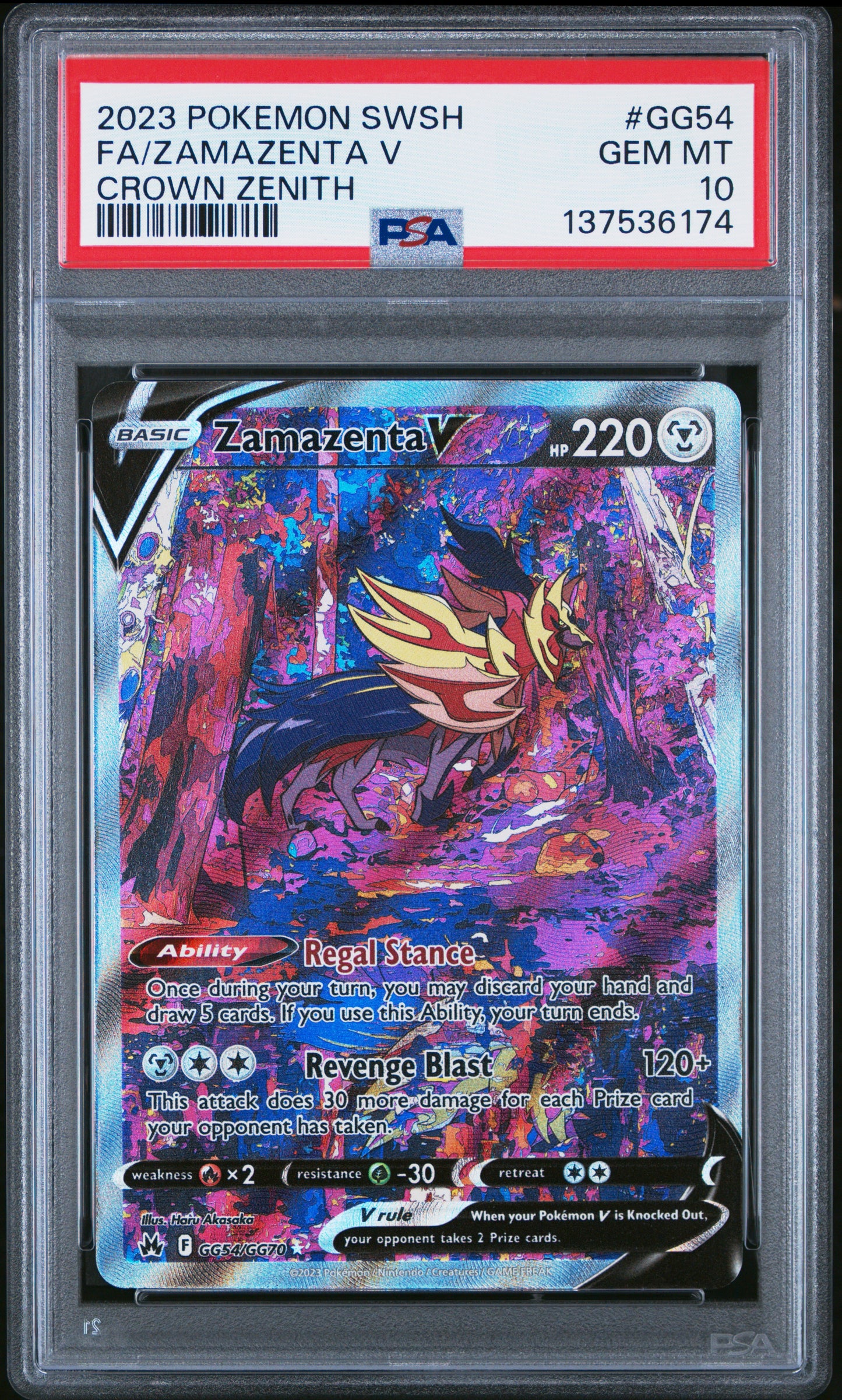 PSA 10 2023 ZAMAZENTA V GG54 SWORD SHIELD CROWN ZENITH