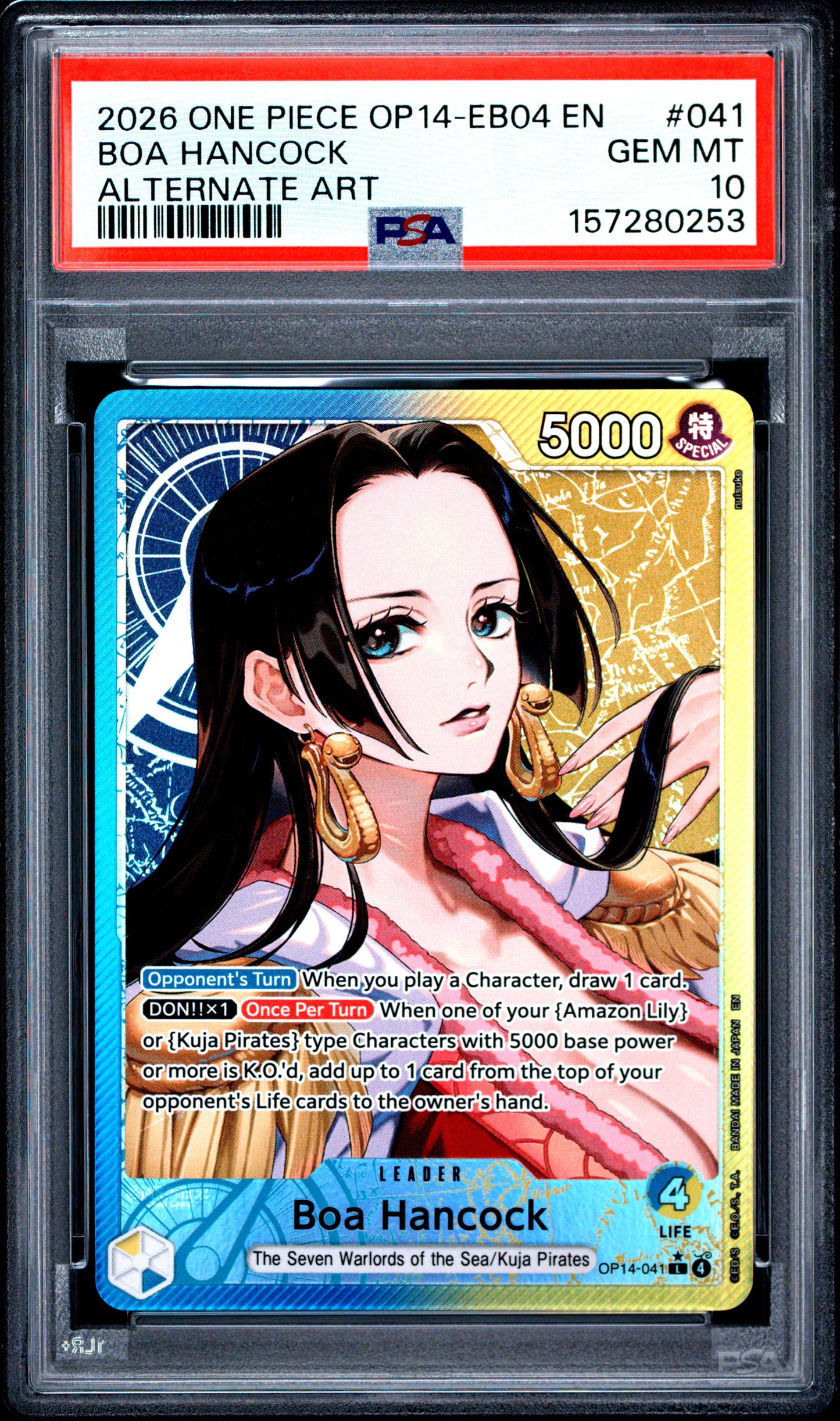 PSA 10 2026 BOA HANCOCK 041 ONE PIECE OP14-EB04-THE AZURE SEA'S SEVEN