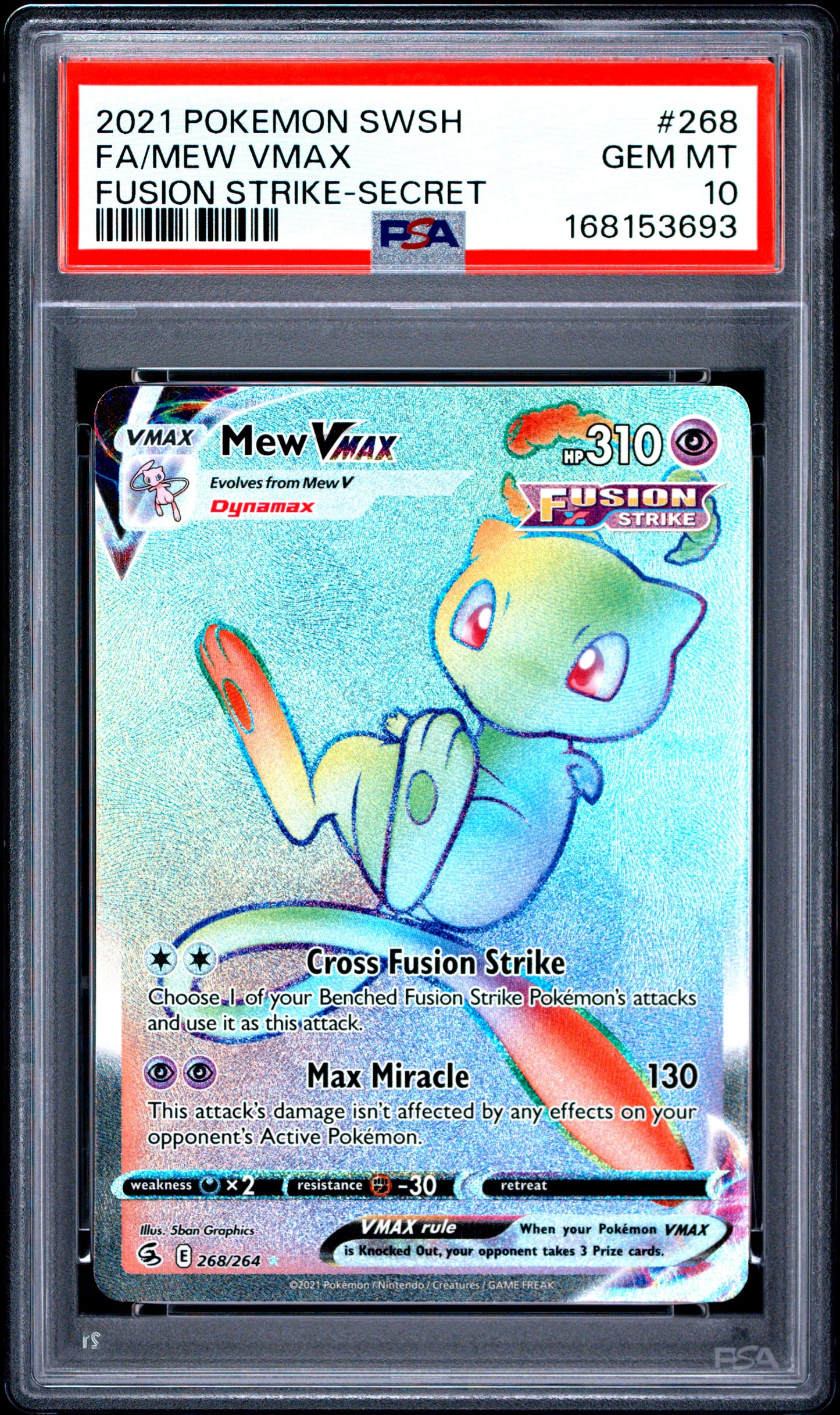 PSA 10 2021 MEW VMAX 268/264 FUSION STRIKE