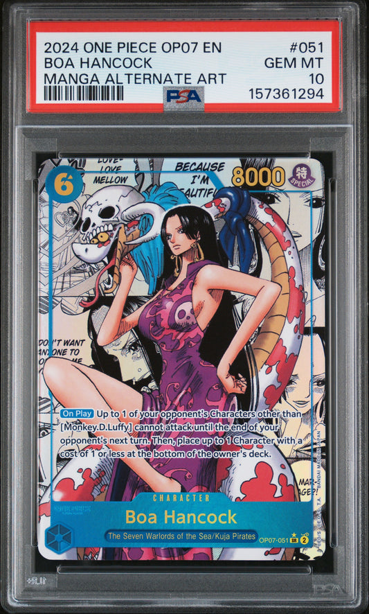 PSA 10 2024 BOA HANCOCK 051 ONE PIECE OP07-500 YEARS IN THE FUTURE