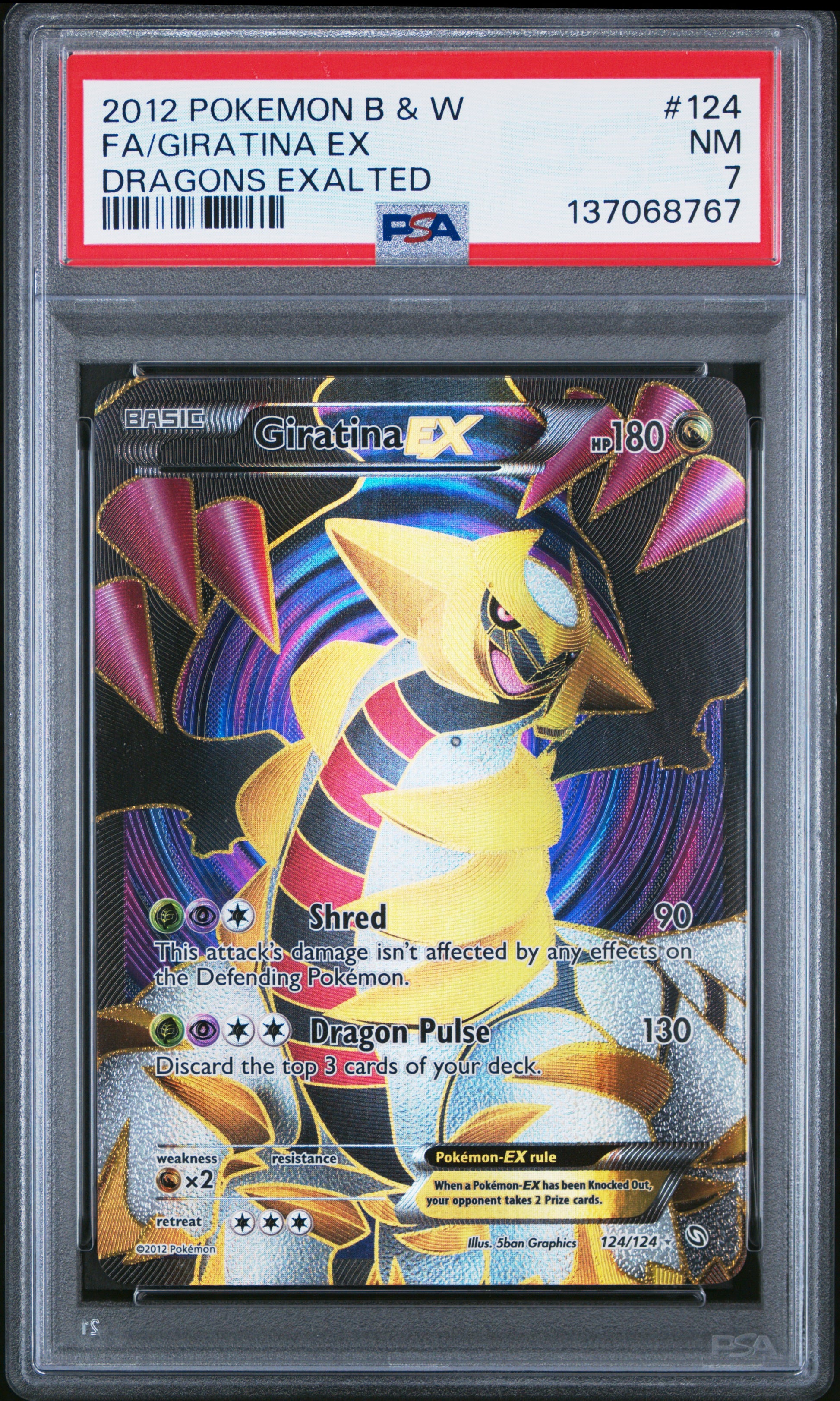 PSA 7 2012 GIRATINA EX 124/124 DRAGONS EXALTED