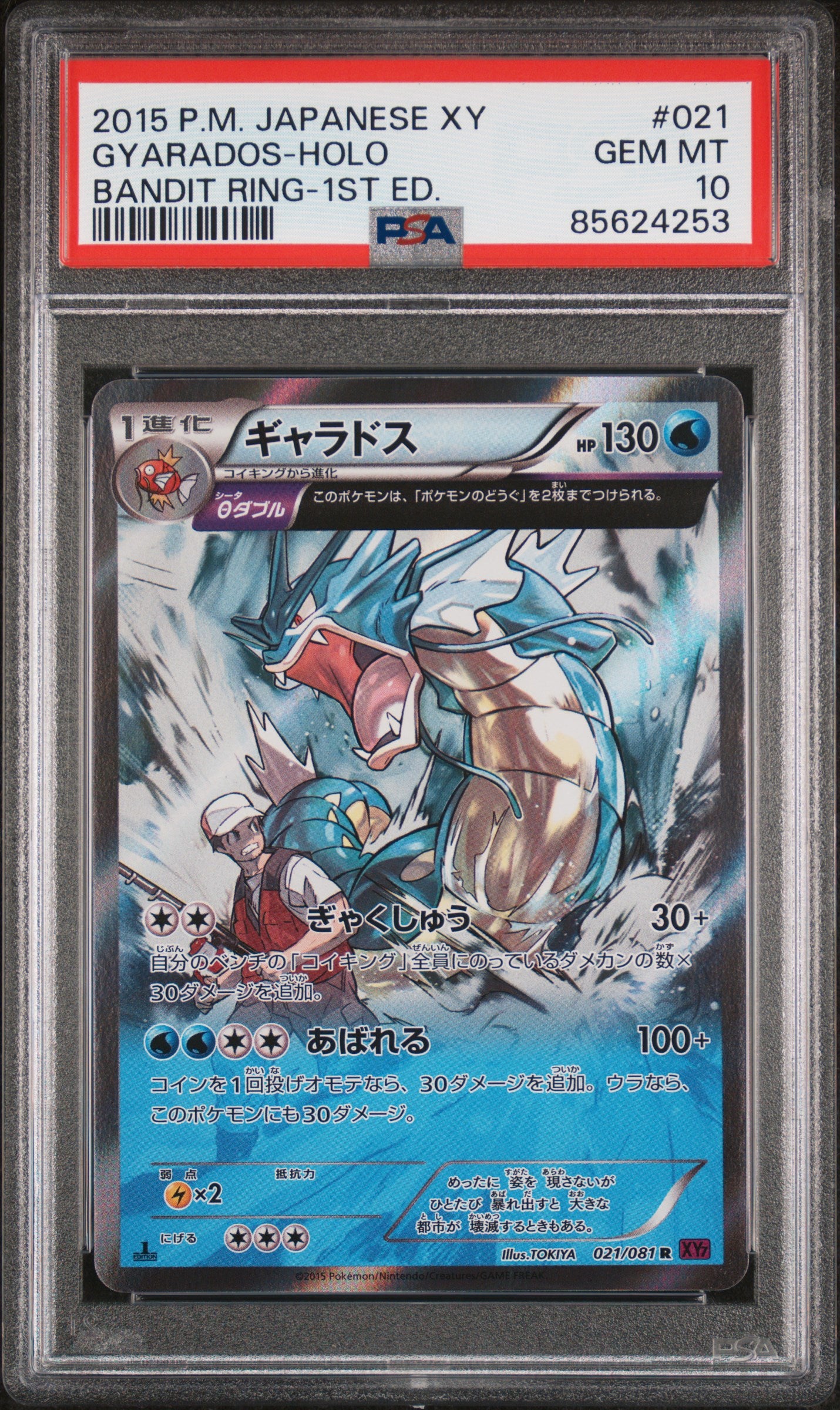 PSA 10 2015 GYARADOS HOLO 021 BANDIT RING