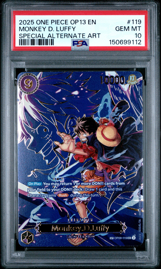 PSA 10 2025 MONKEY D. LUFFY 119 ONE PIECE OP13-CARRYING ON HIS WILL