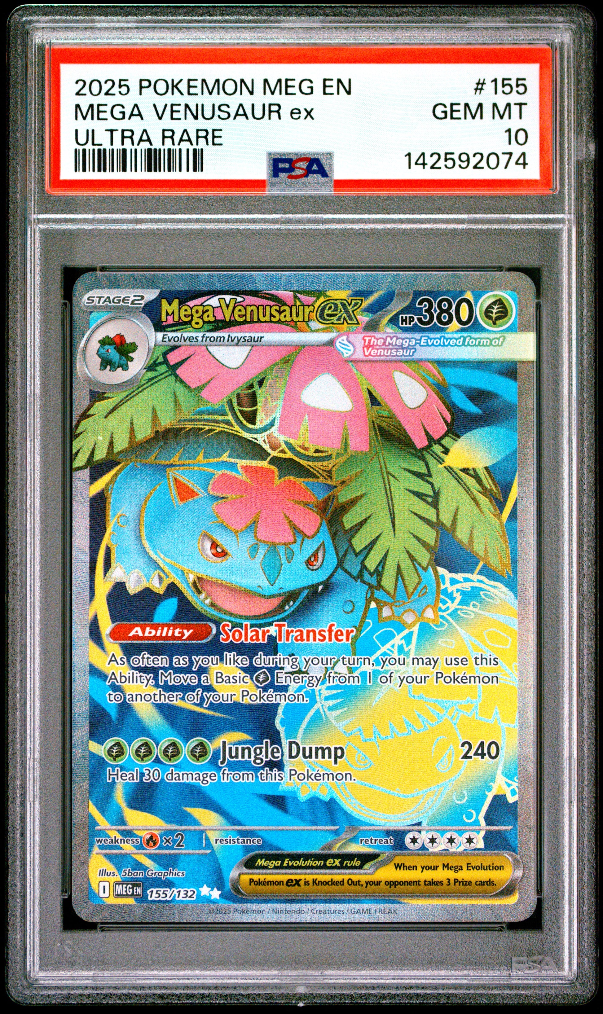 PSA 10 2025 MEGA VENUSAUR EX 155 MEG EN-MEGA EVOLUTION