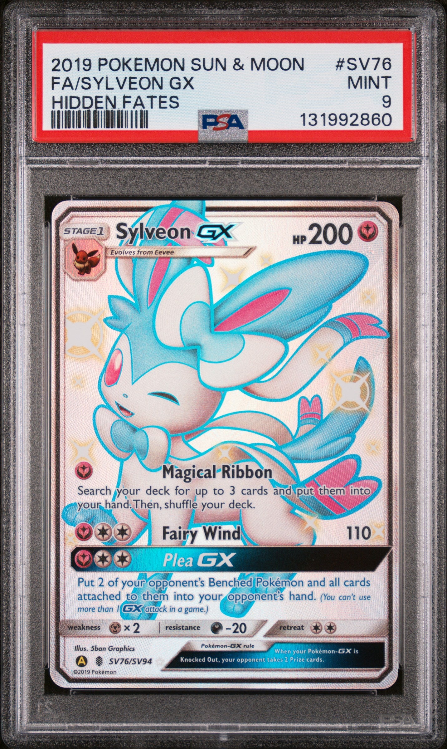 PSA 9 2019 SYLVEON GX SV76 HIDDEN FATES