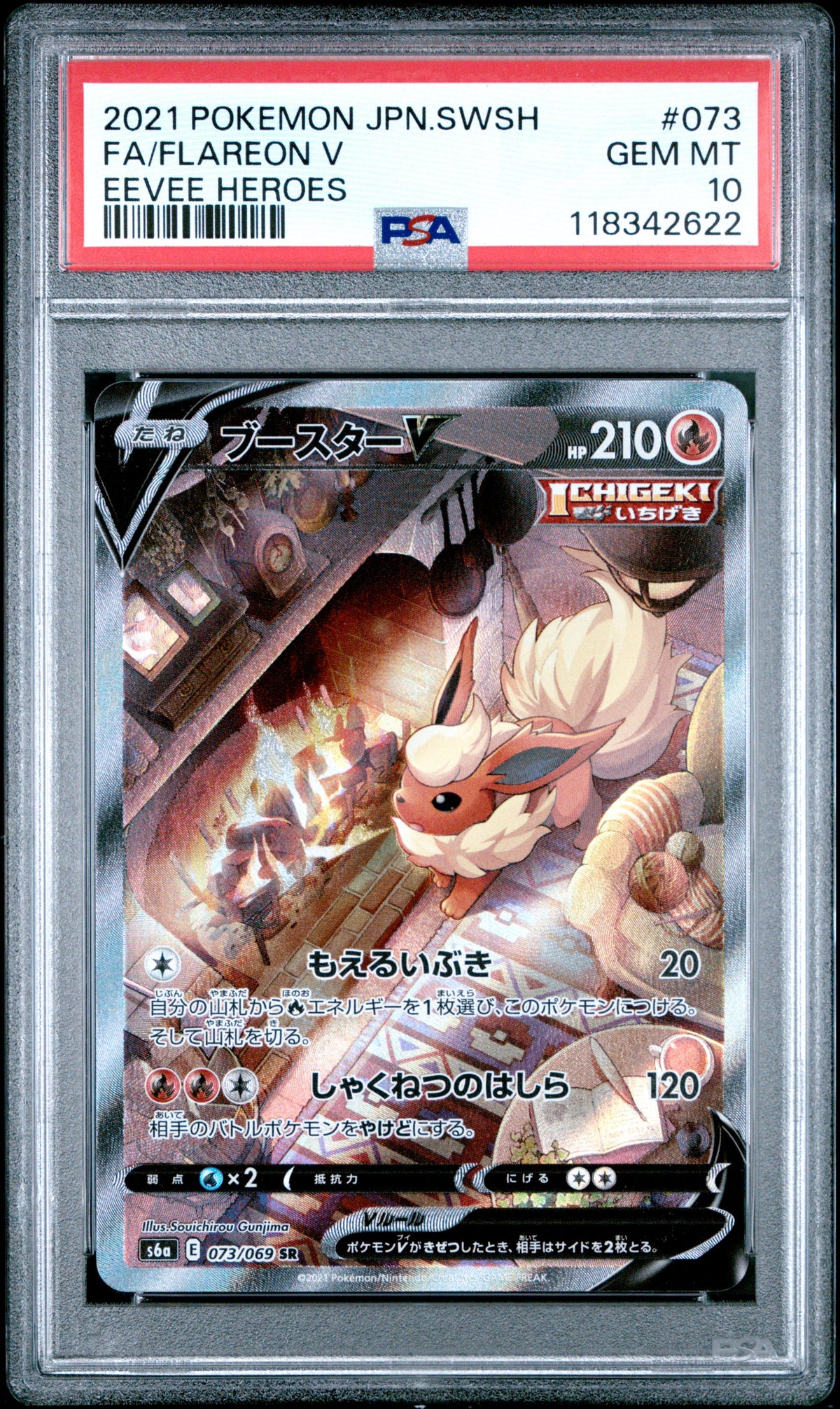 PSA 10 2021 FLAREON V 073/069 EEVEE HEROES