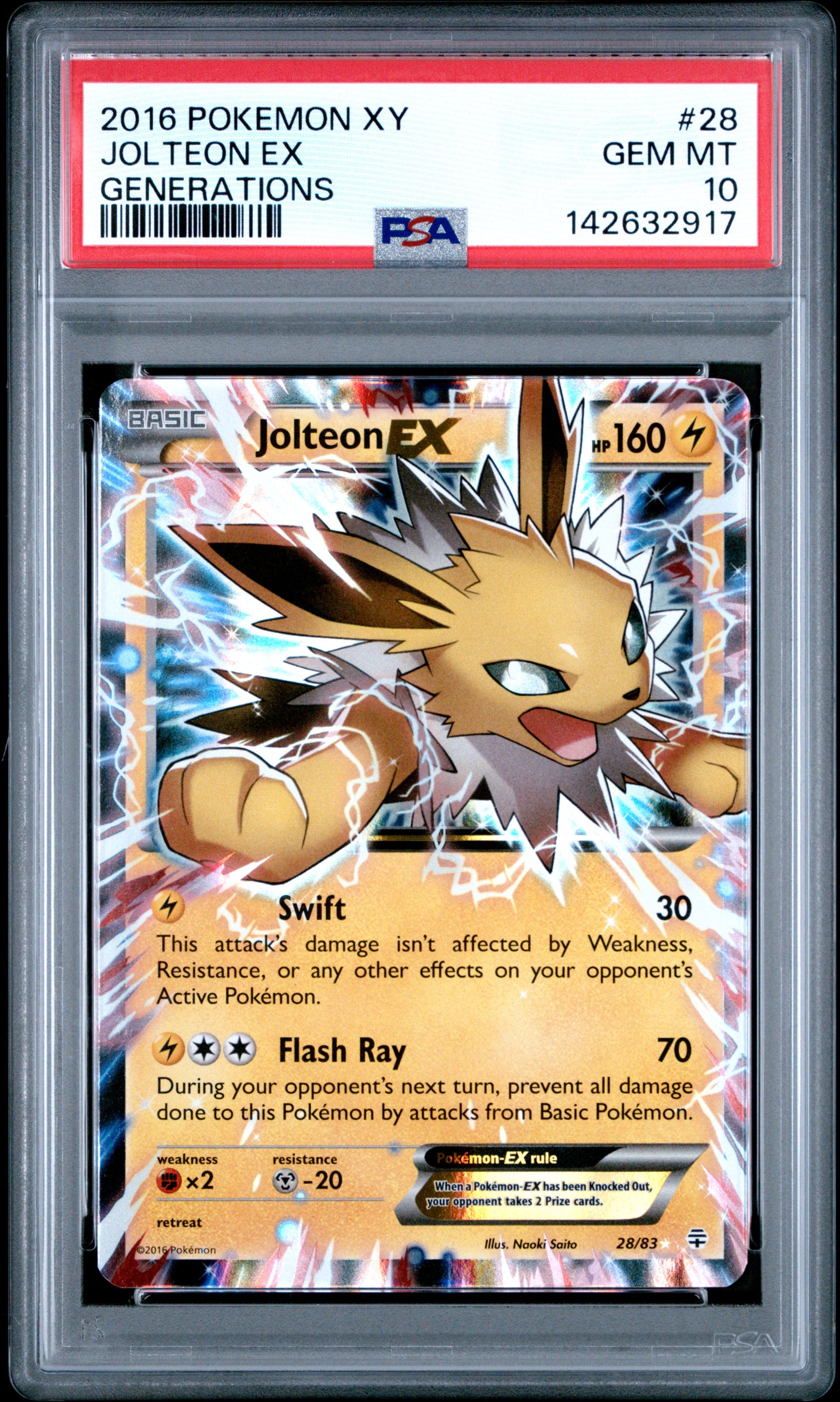 PSA 10 2016 JOLTEON EX 28 GENERATIONS