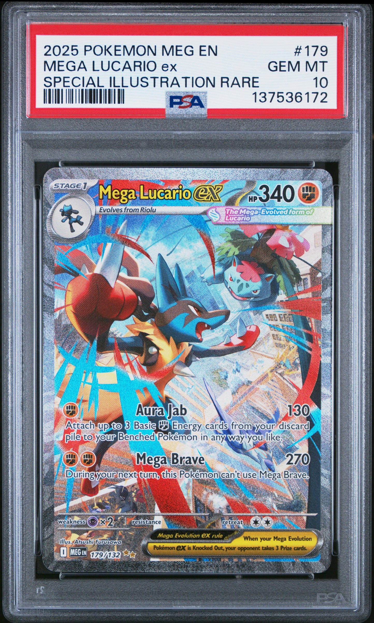 PSA 10 2025 MEGA LUCARIO EX 179 MEG EN-MEGA EVOLUTION