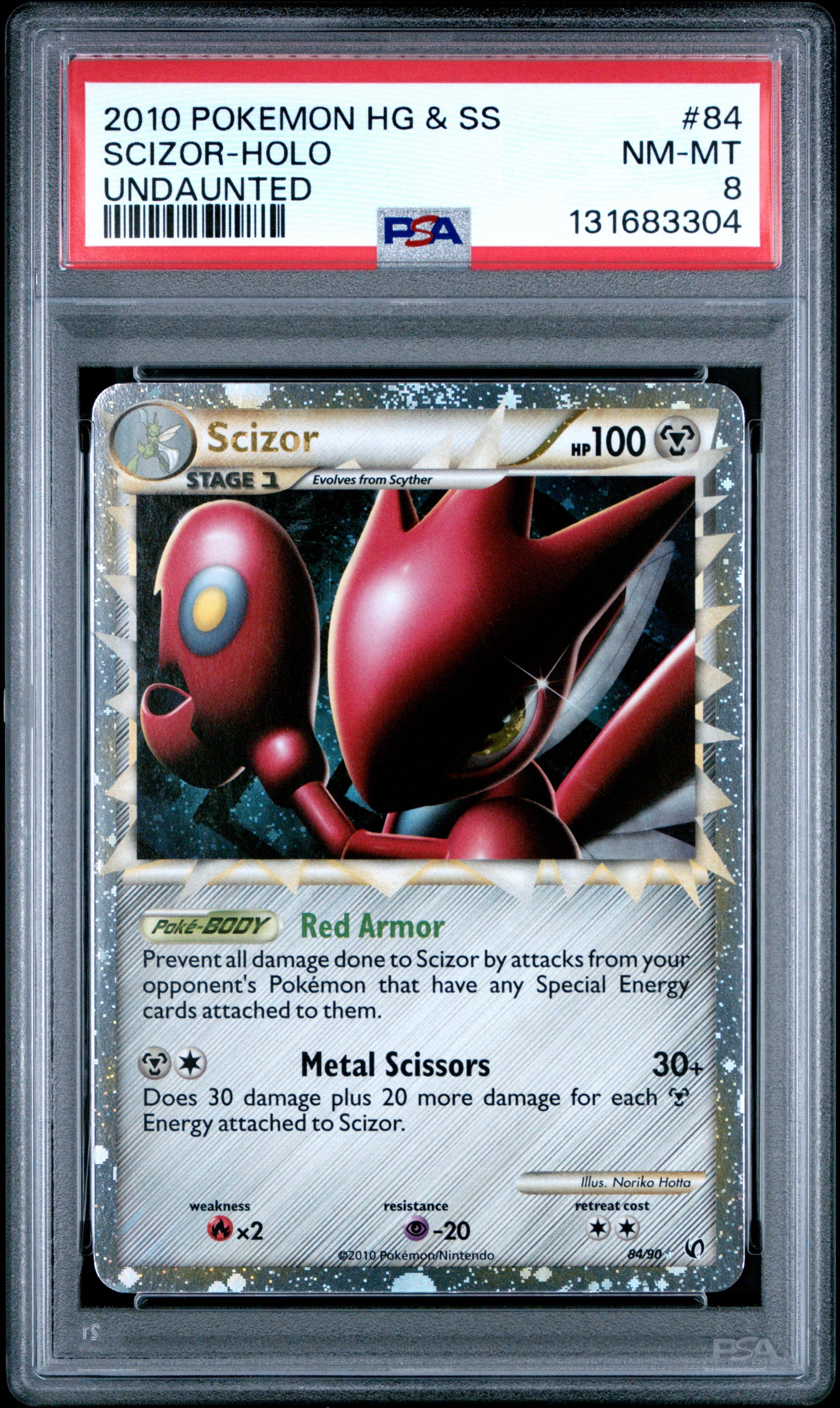 PSA 8 2010 SCIZOR HOLO 84/123 HEARTGOLD & SOULSILVER UNDAUNTED