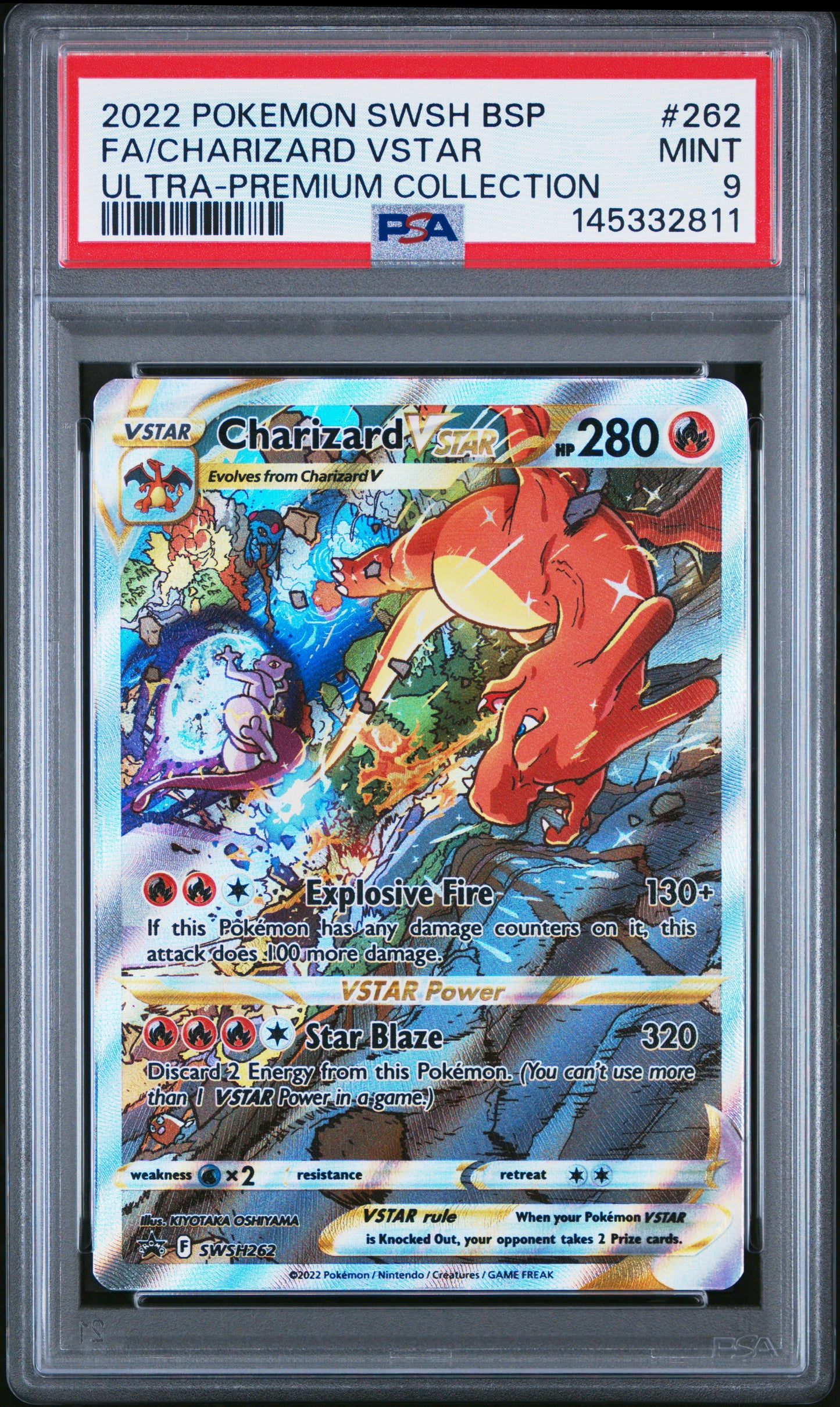 PSA 9 2022 CHARIZARD VSTAR 262 SWSH BLACK STAR PROMO