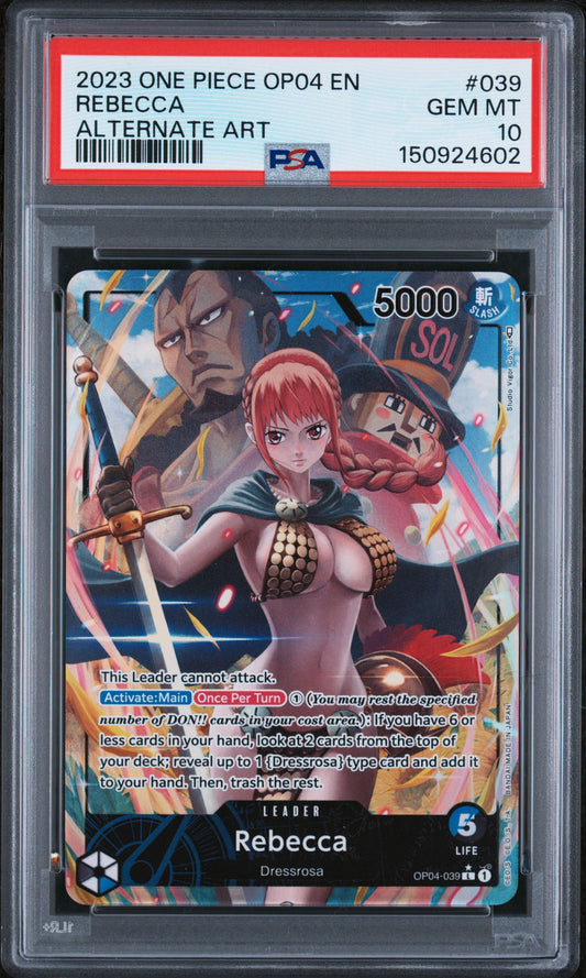 PSA 10 2023 REBECCA 039 ONE PIECE OP04-KINGDOMS OF INTRIGUE