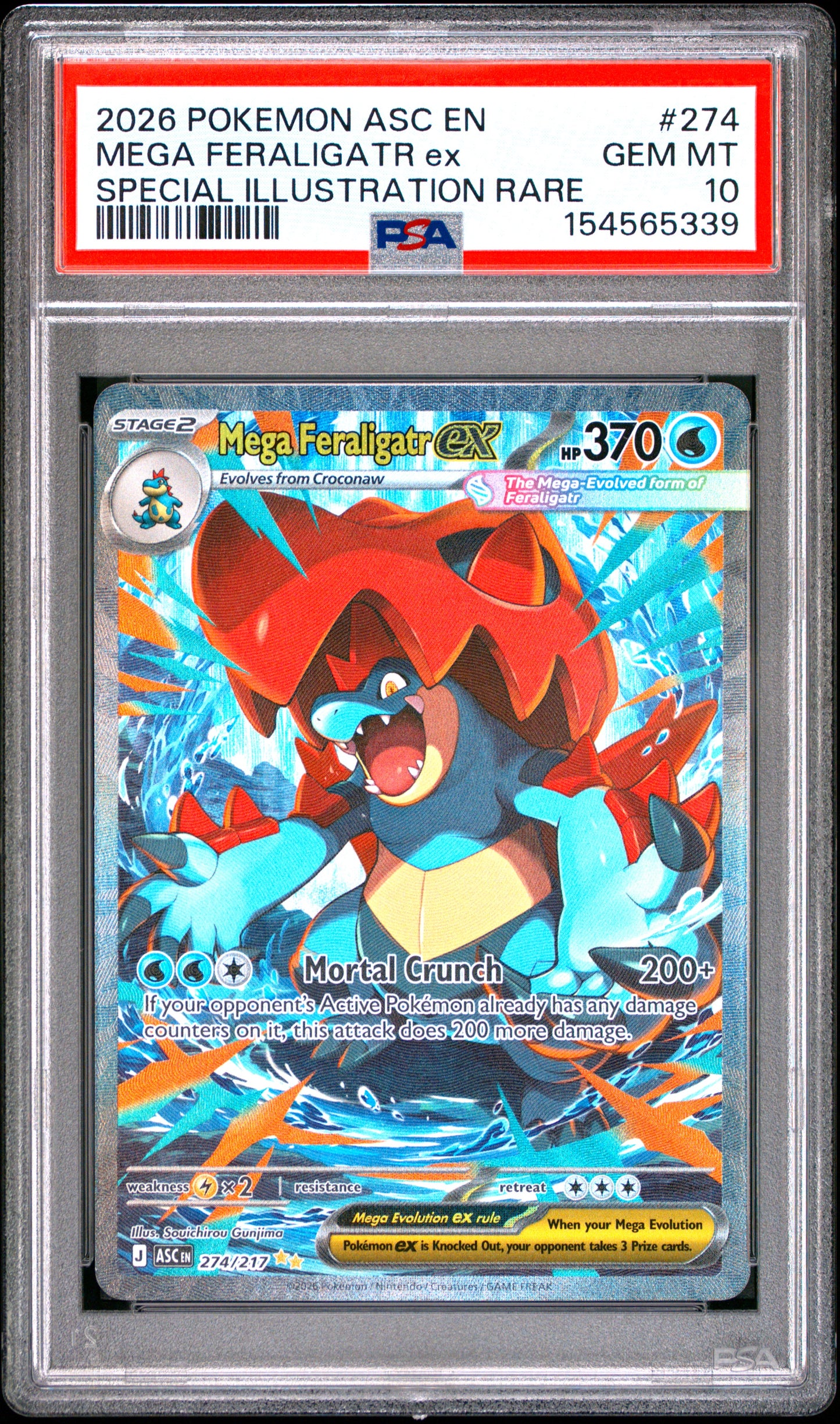 PSA 10 2026 MEGA FERALIGATR EX 274 ASCENDED HEROES