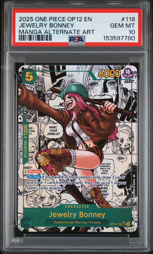 PSA 10 2025 JEWELRY BONNEY 118 ONE PIECE OP12-LEGACY OF THE MASTER