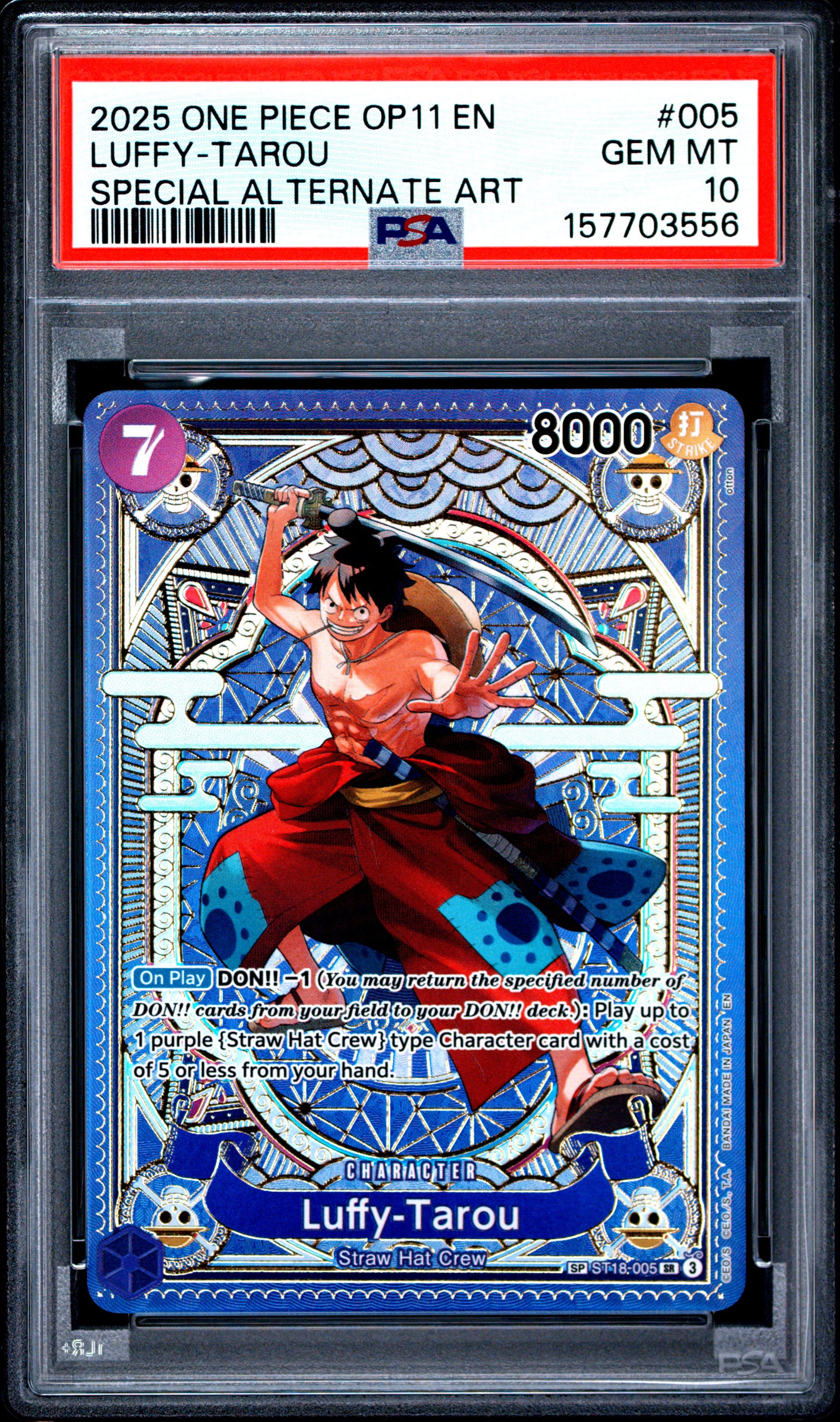 PSA 10 2025 LUFFY-TAROU 005 ONE PIECE OP11