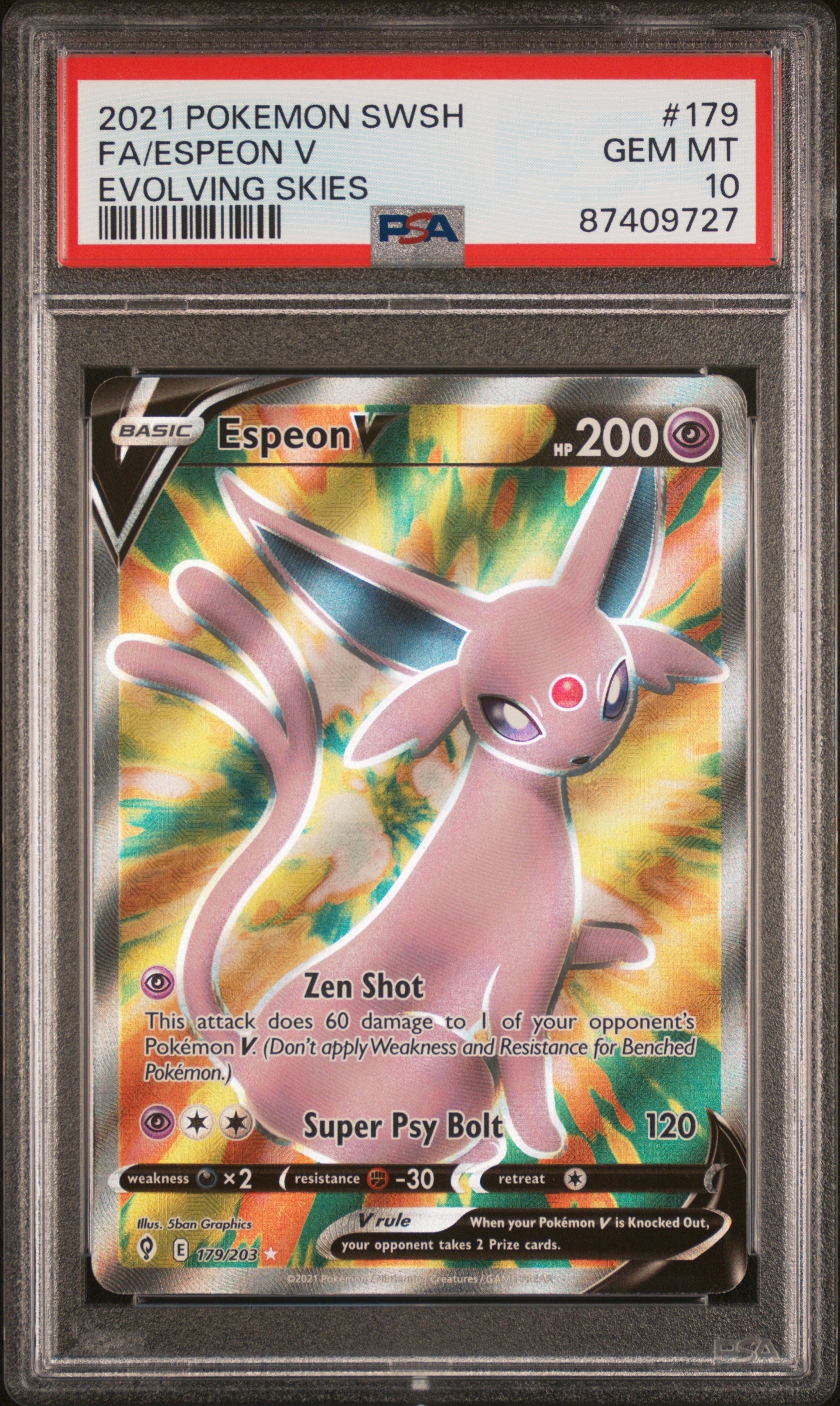 PSA 10 2021 ESPEON V 179 EVOLVING SKIES
