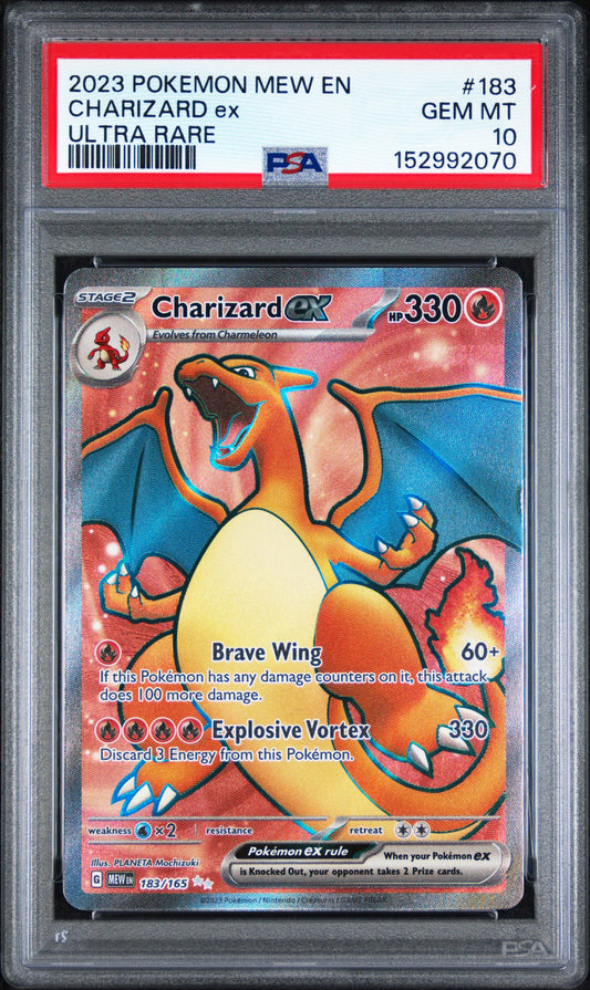 PSA 10 2023 CHARIZARD EX 183/165 151