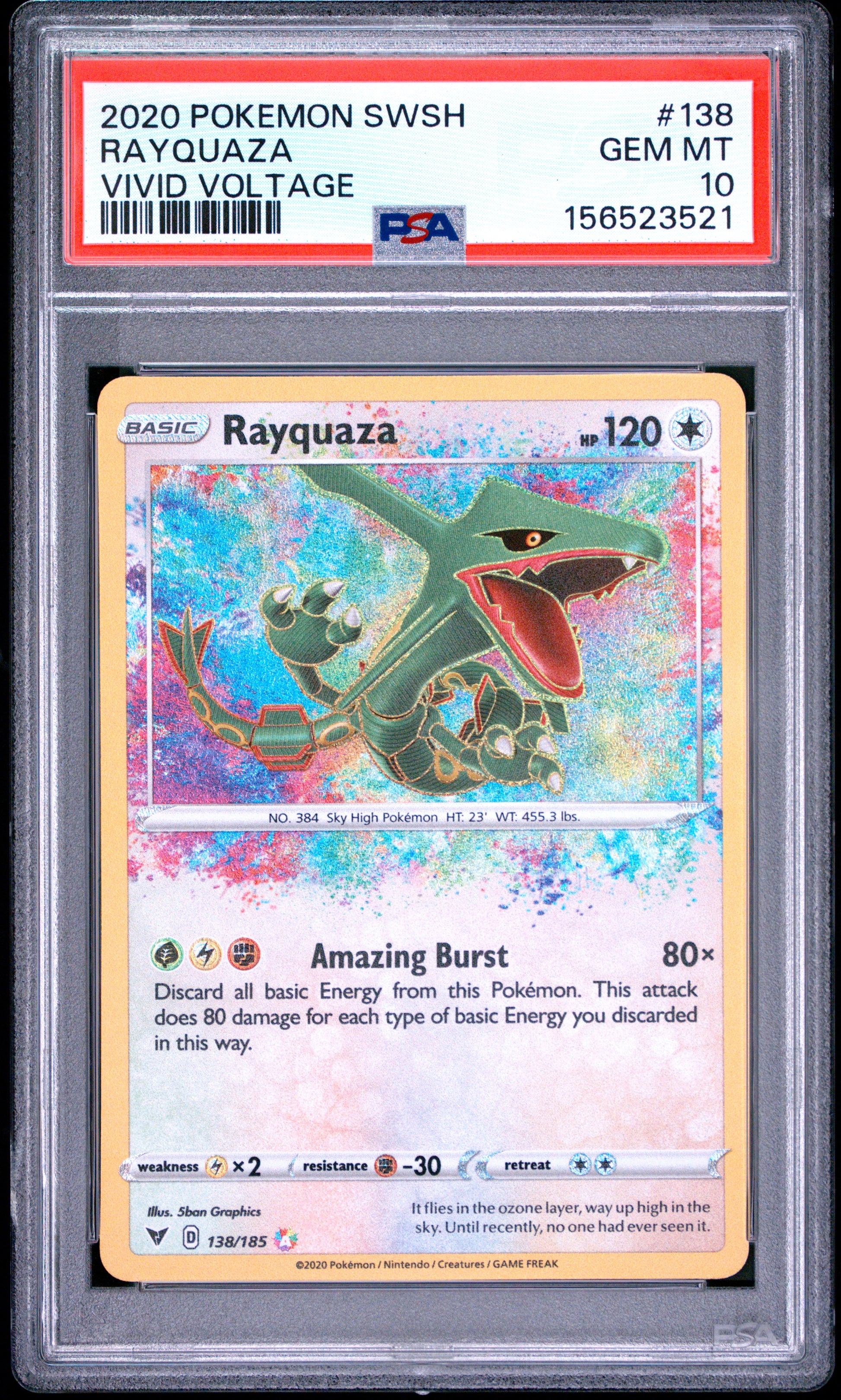 PSA 10 2020 RAYQUAZA 138/185 VIVID VOLTAGE