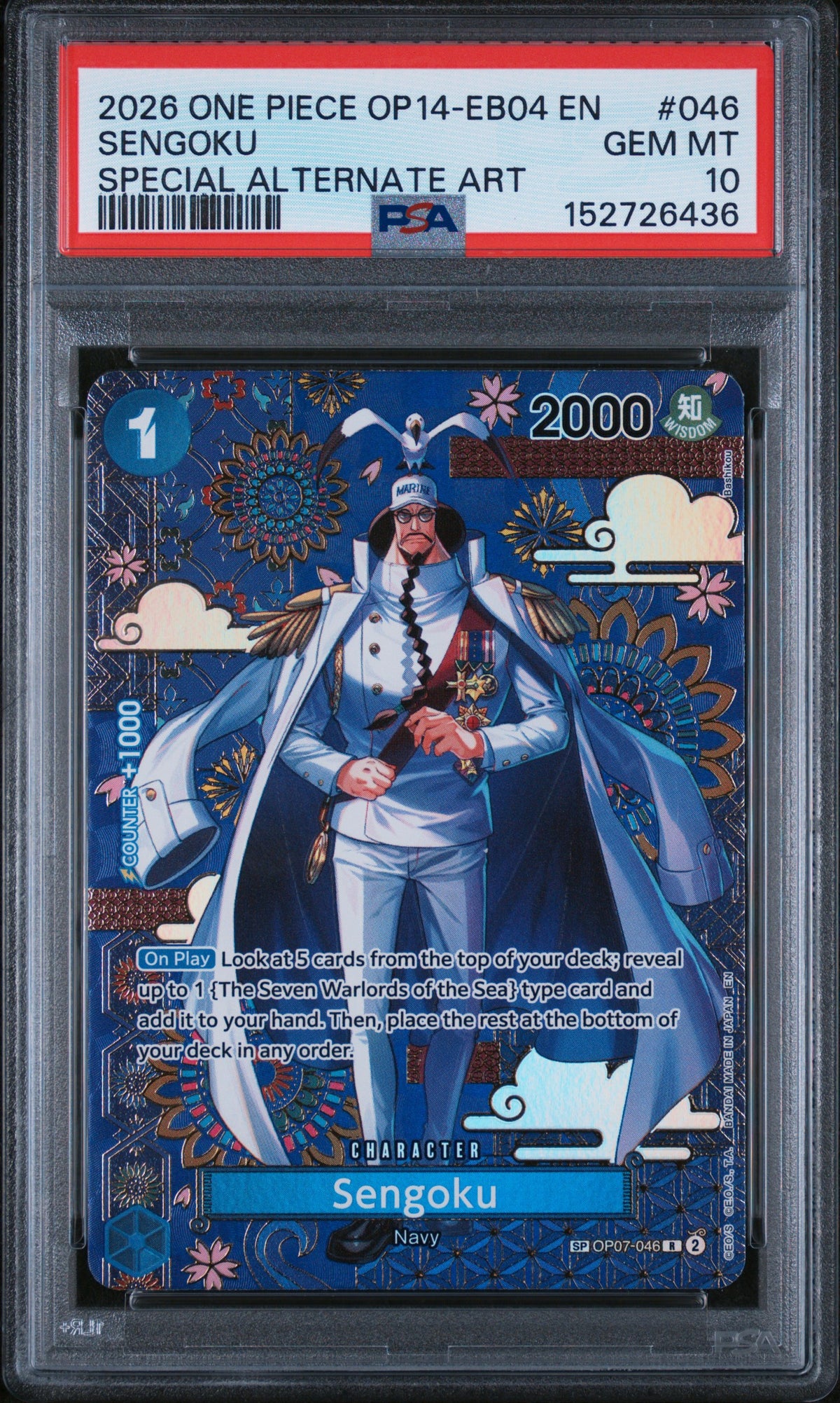 PSA 10 2026 SENGOKU 046 ONE PIECE OP14-EB04-THE AZURE SEA'S SEVEN