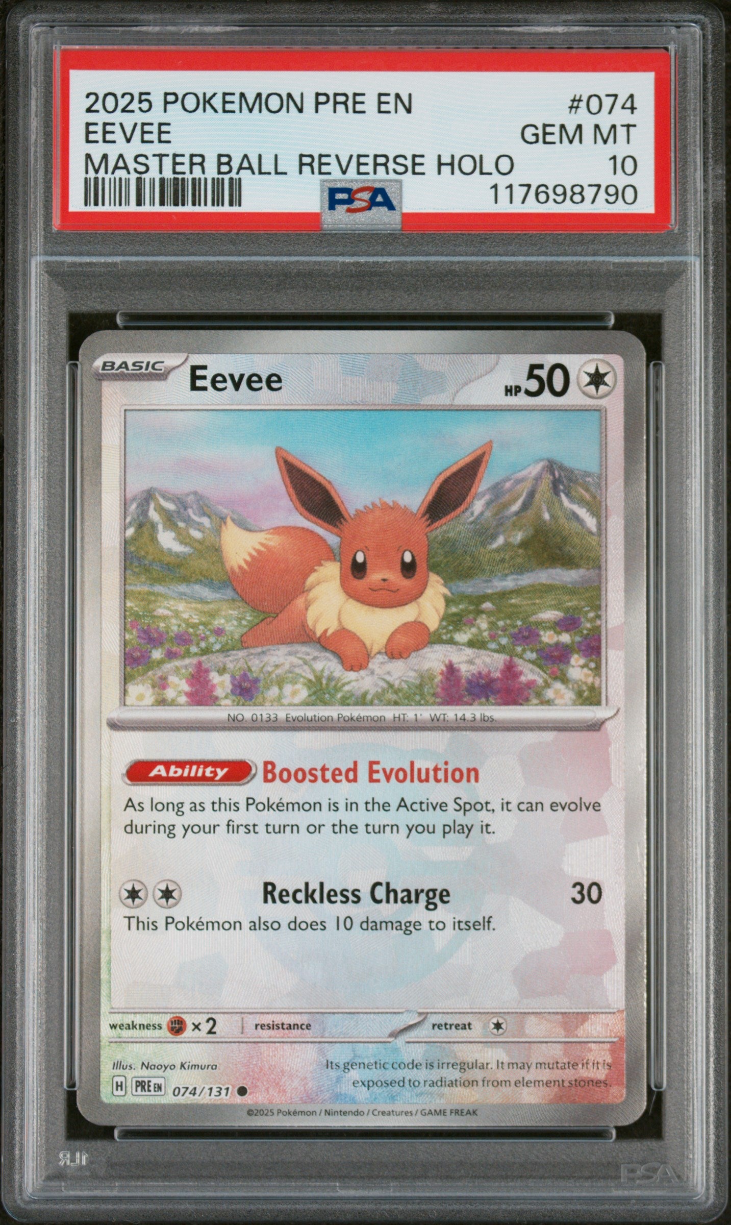 PSA 10 2025 EEVEE 074 PRE ENPRISMATIC EVOLUTIONS
