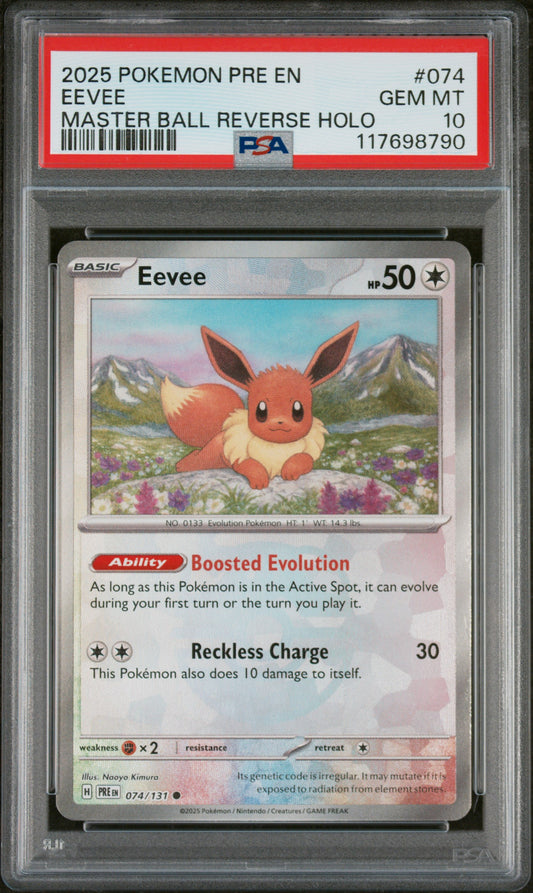 PSA 10 2025 EEVEE 074 PRE ENPRISMATIC EVOLUTIONS