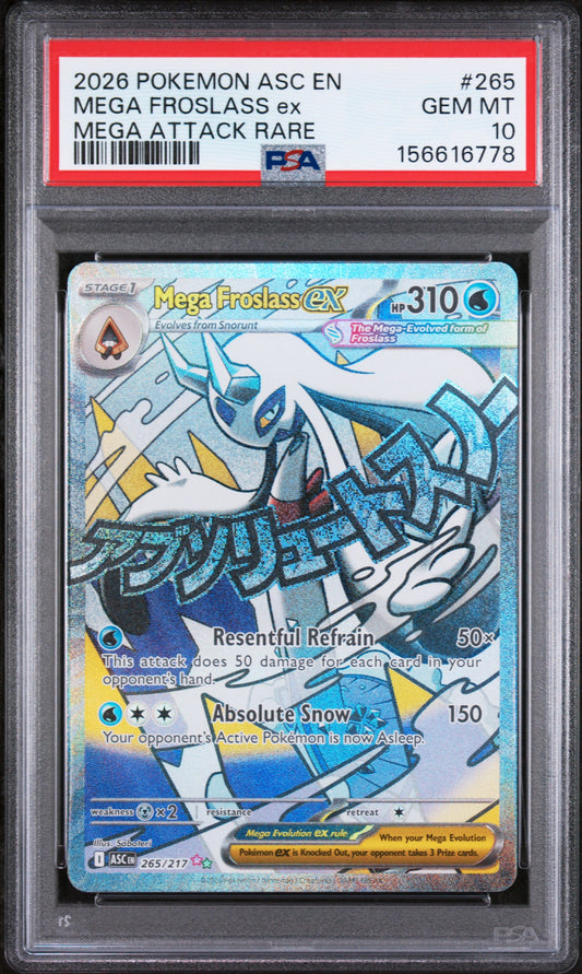 PSA 10 2026 MEGA FROSLASS EX 265 ASCENDED HEROES