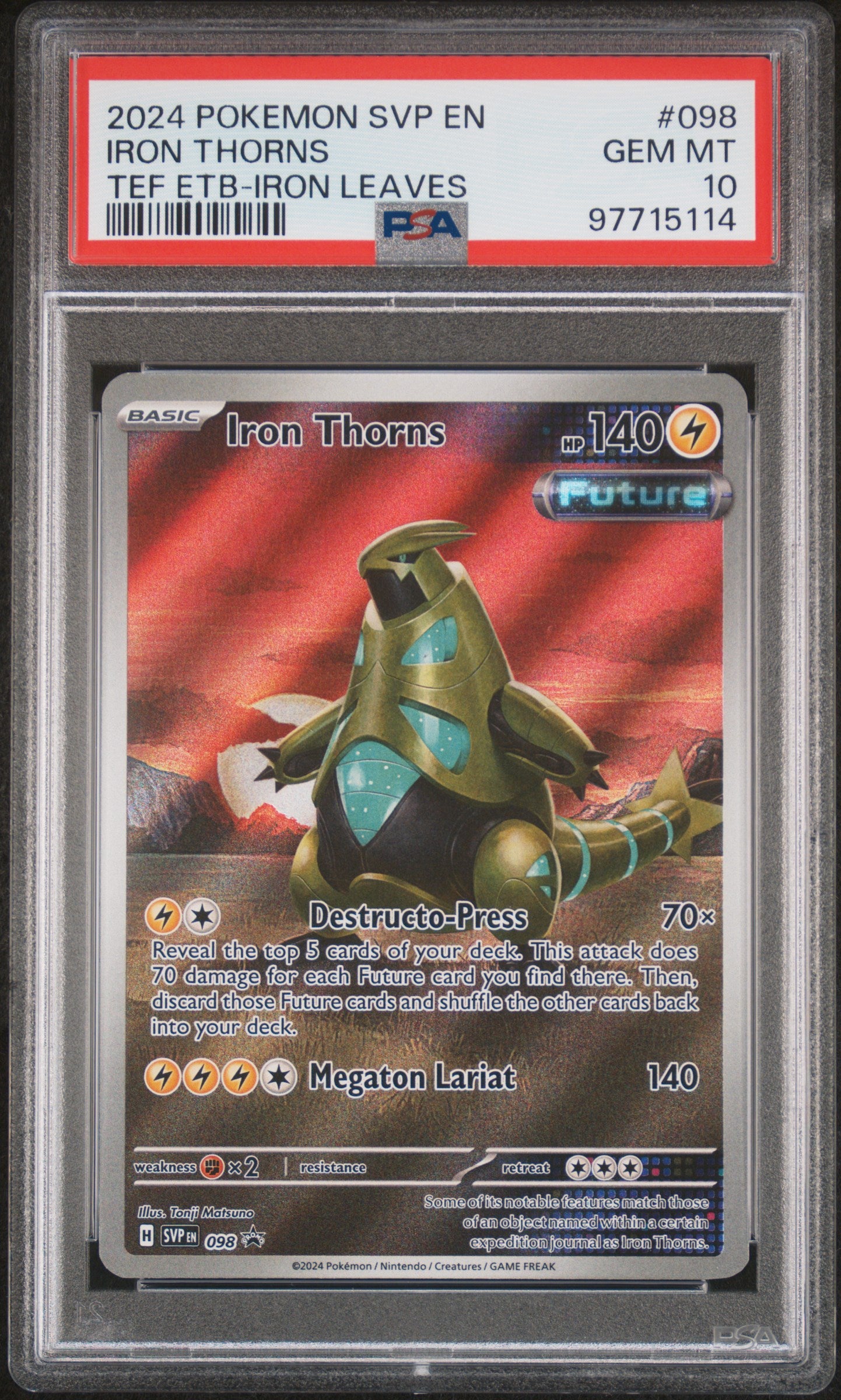 PSA 10 2024 IRON THORNS 098 SVP EN-SV BLACK STAR PROMO