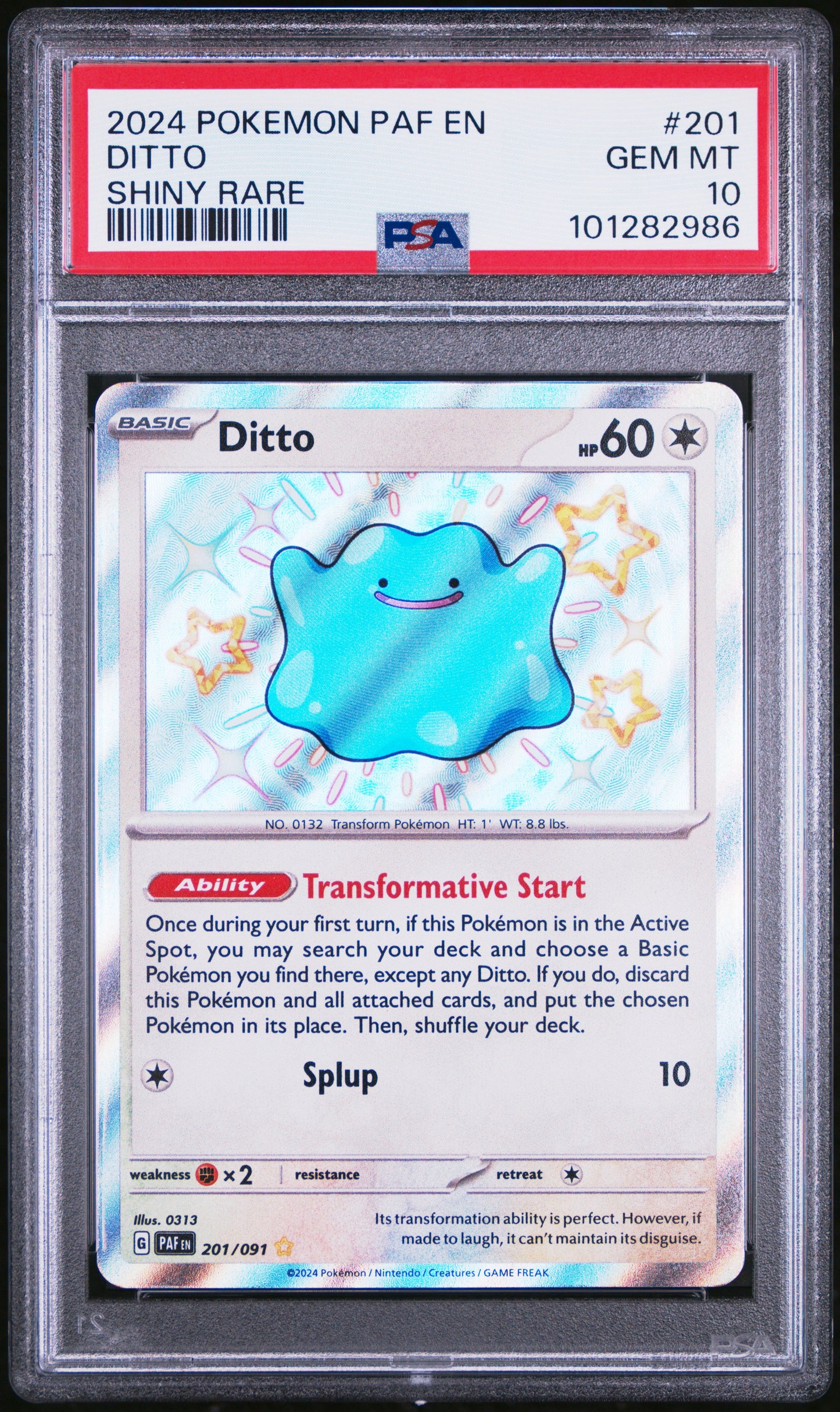 PSA 10 2024 DITTO 201 PAF EN-PALDEAN FATES