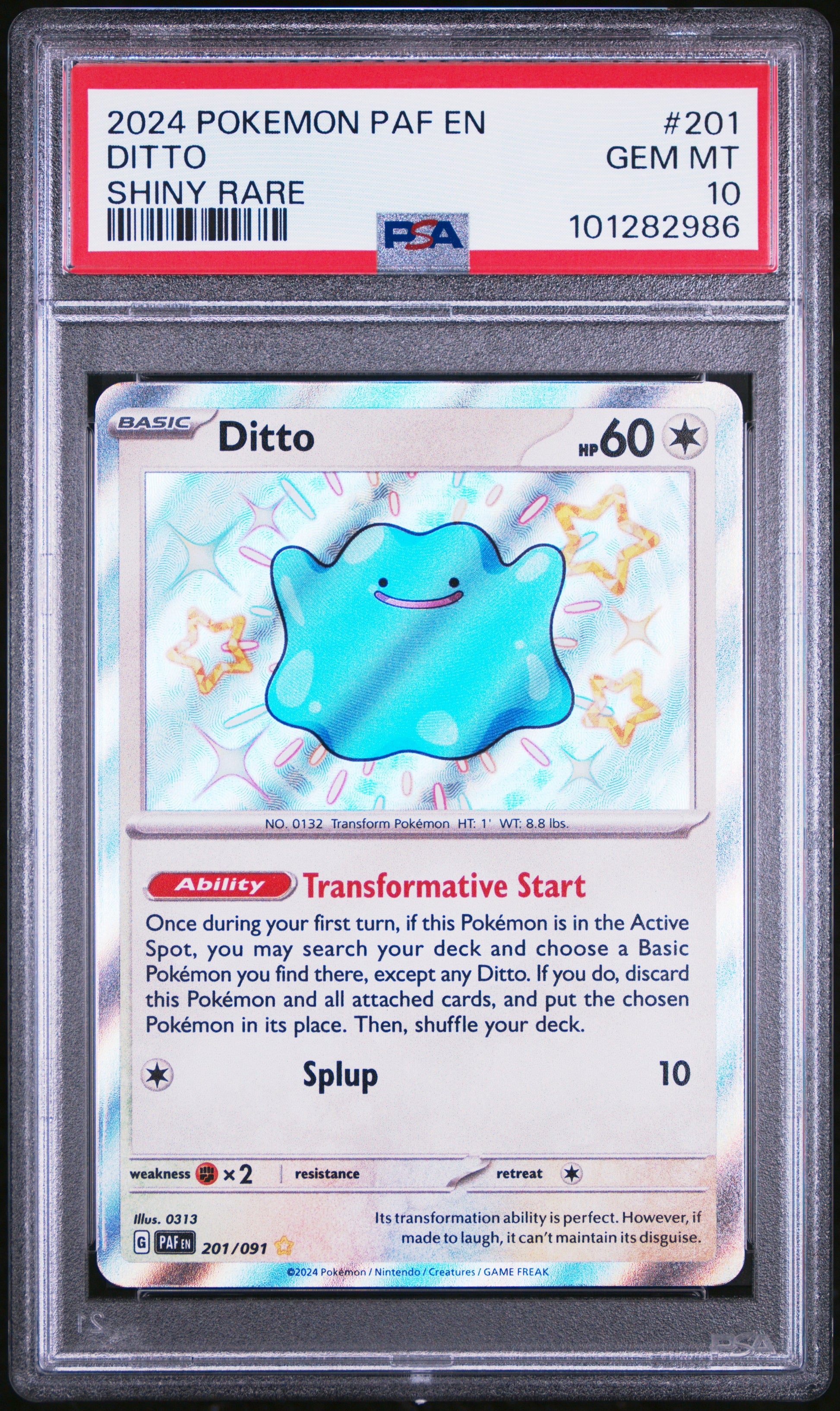 PSA 10 2024 DITTO 201 PAF EN-PALDEAN FATES