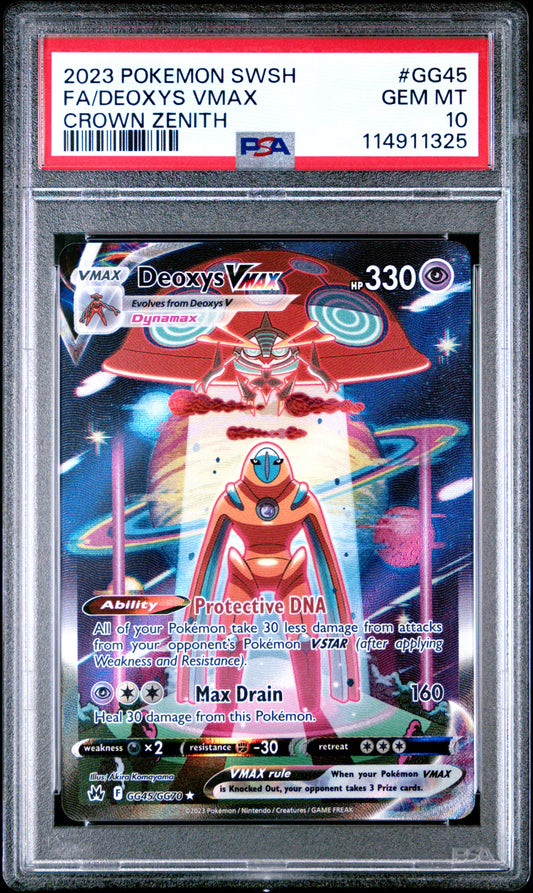 PSA 10 2023 DEOXYS VMAX GG45 SWORD SHIELD CROWN ZENITH
