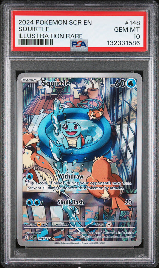 PSA 10 2024 SQUIRTLE 148 SCR EN-STELLAR CROWN