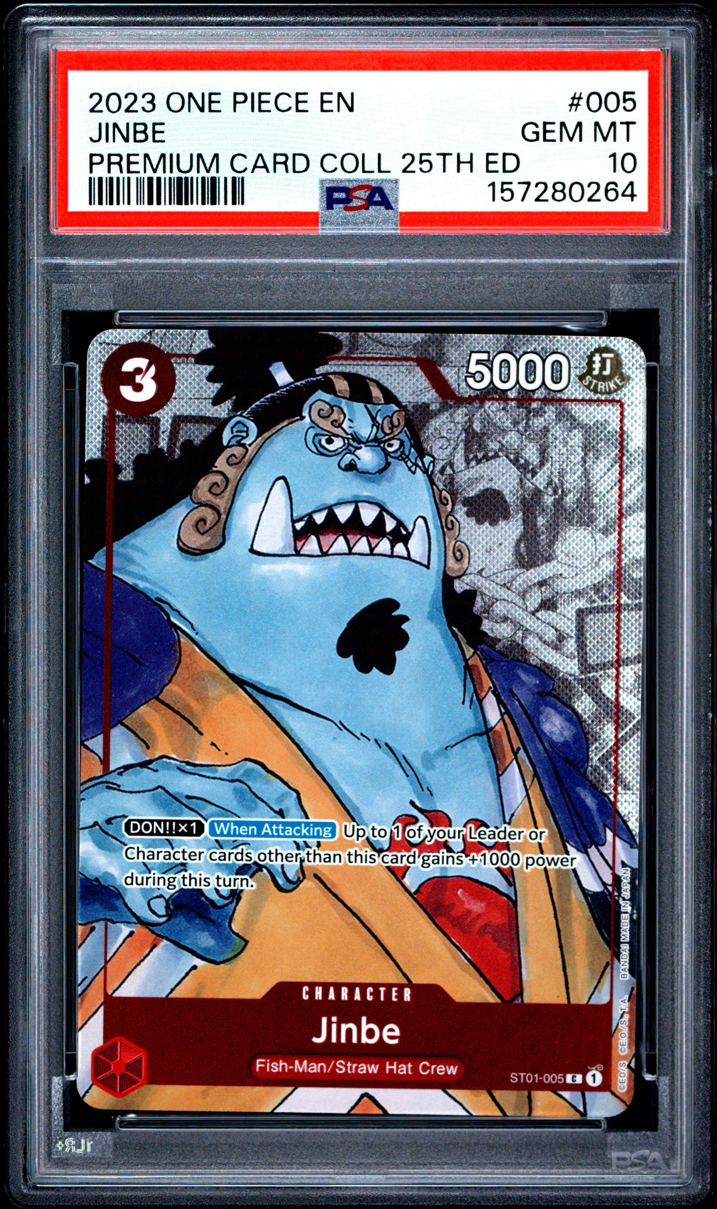 PSA 10 2023 JINBE 005 ONE PIECE PREMIUM CARD COLLECTION 25TH EDITION