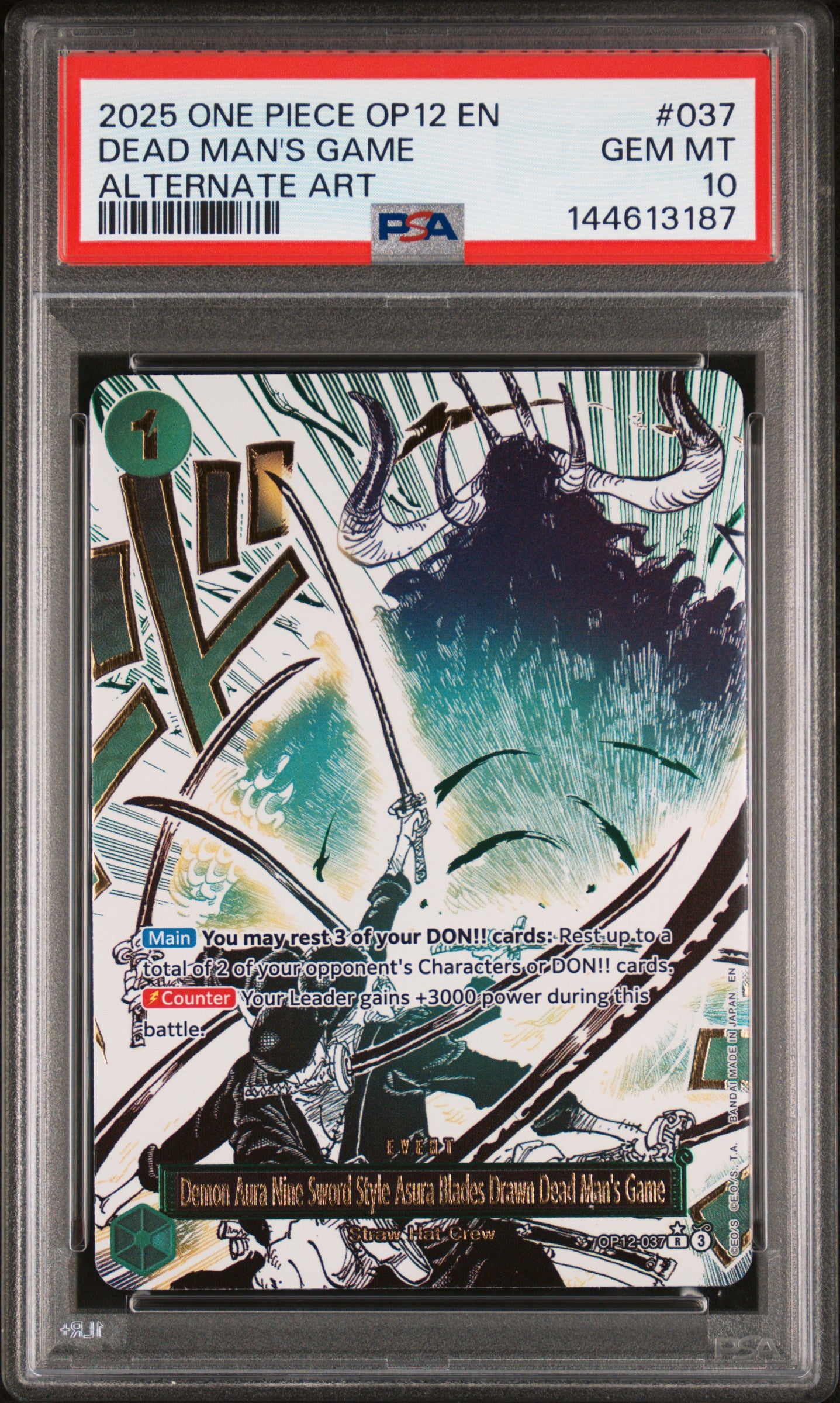 PSA 10 2025 DEMON AURA NINE-SWORD STYLE ASURA BLADES DRAWN DEAD MAN'S GAME 037